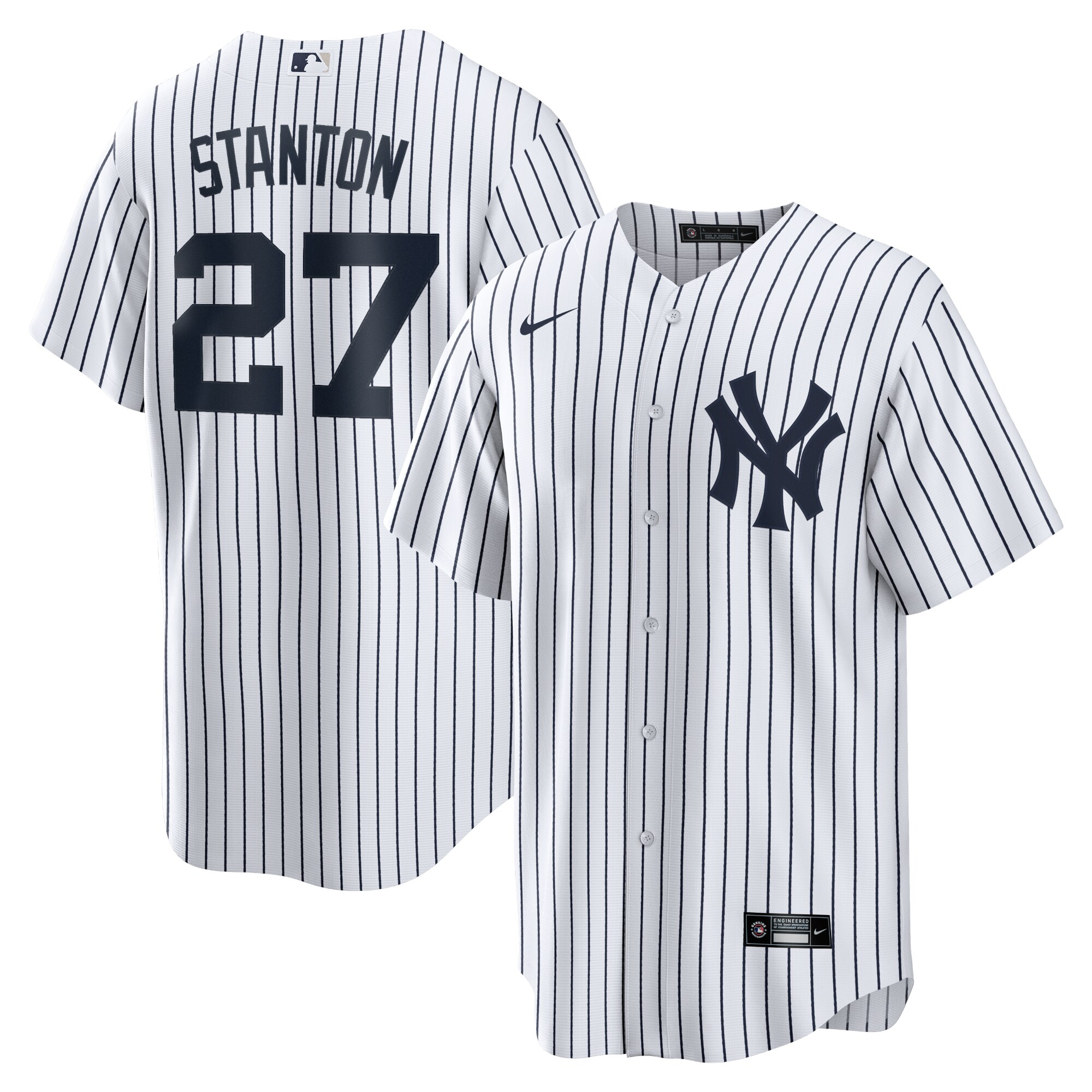 Giancarlo Stanton New York Yankees Nike Home Replica Player Name Jersey - White - vstockx