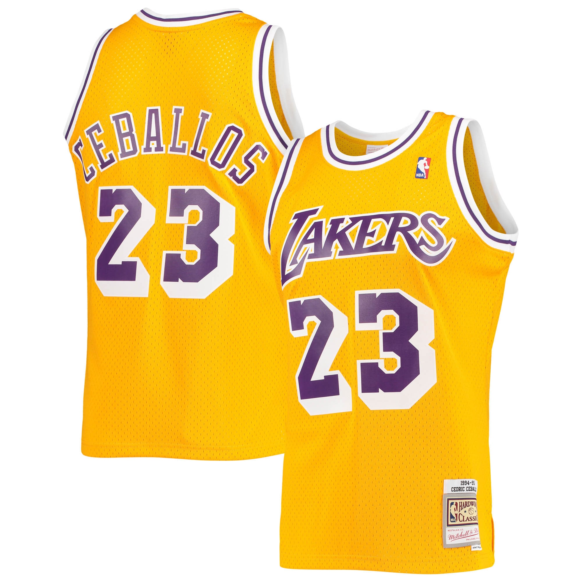 Cedric Ceballos Los Angeles Lakers Mitchell & Ness Hardwood Classics Swingman Jersey - Gold - vstockx