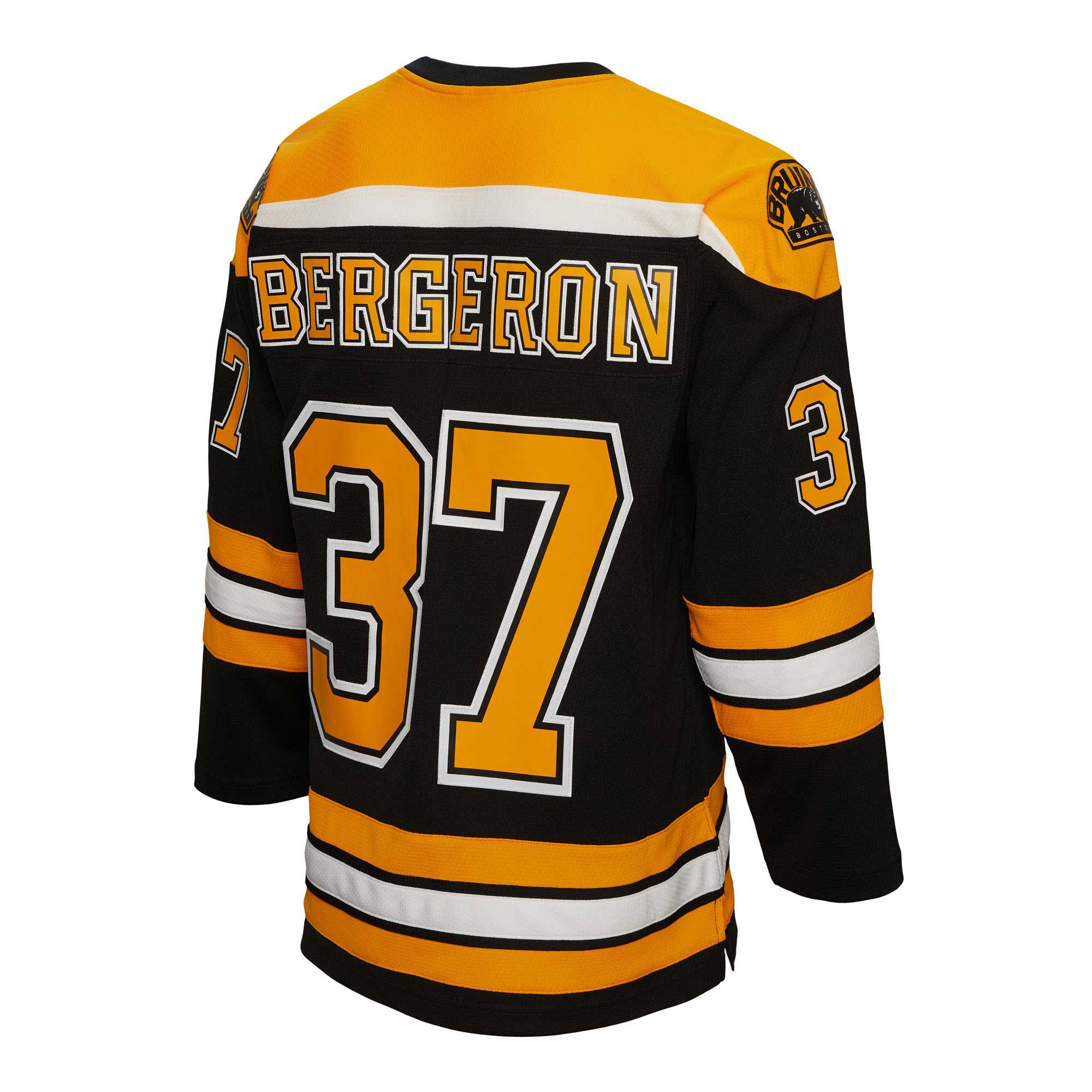 Patrice Bergeron Boston Bruins Mitchell & Ness Big & Tall 2010 Alternate Captain Patch Blue Line Player Jersey - Black - vstockx