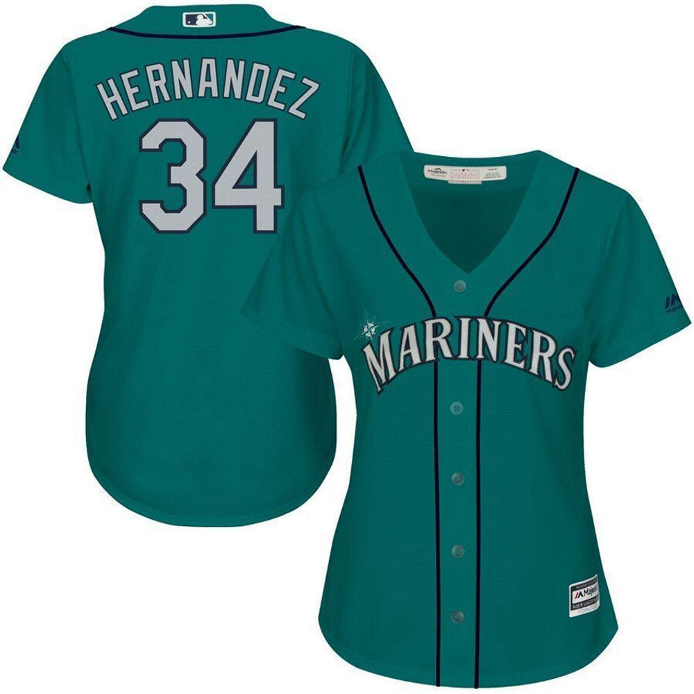 Women's Seattle Mariners Felix Hernandez Replica Alternate Jersey - Green - vstockx