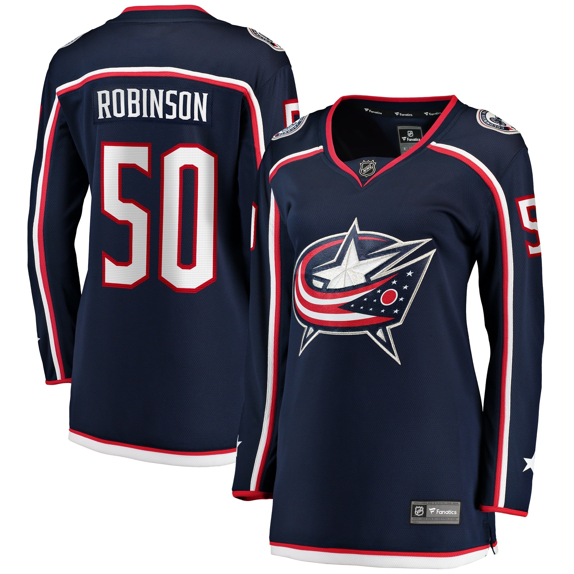 Women's Fanatics Branded Eric Robinson Navy Columbus Blue Jackets Home Breakaway Player Jersey - vstockx