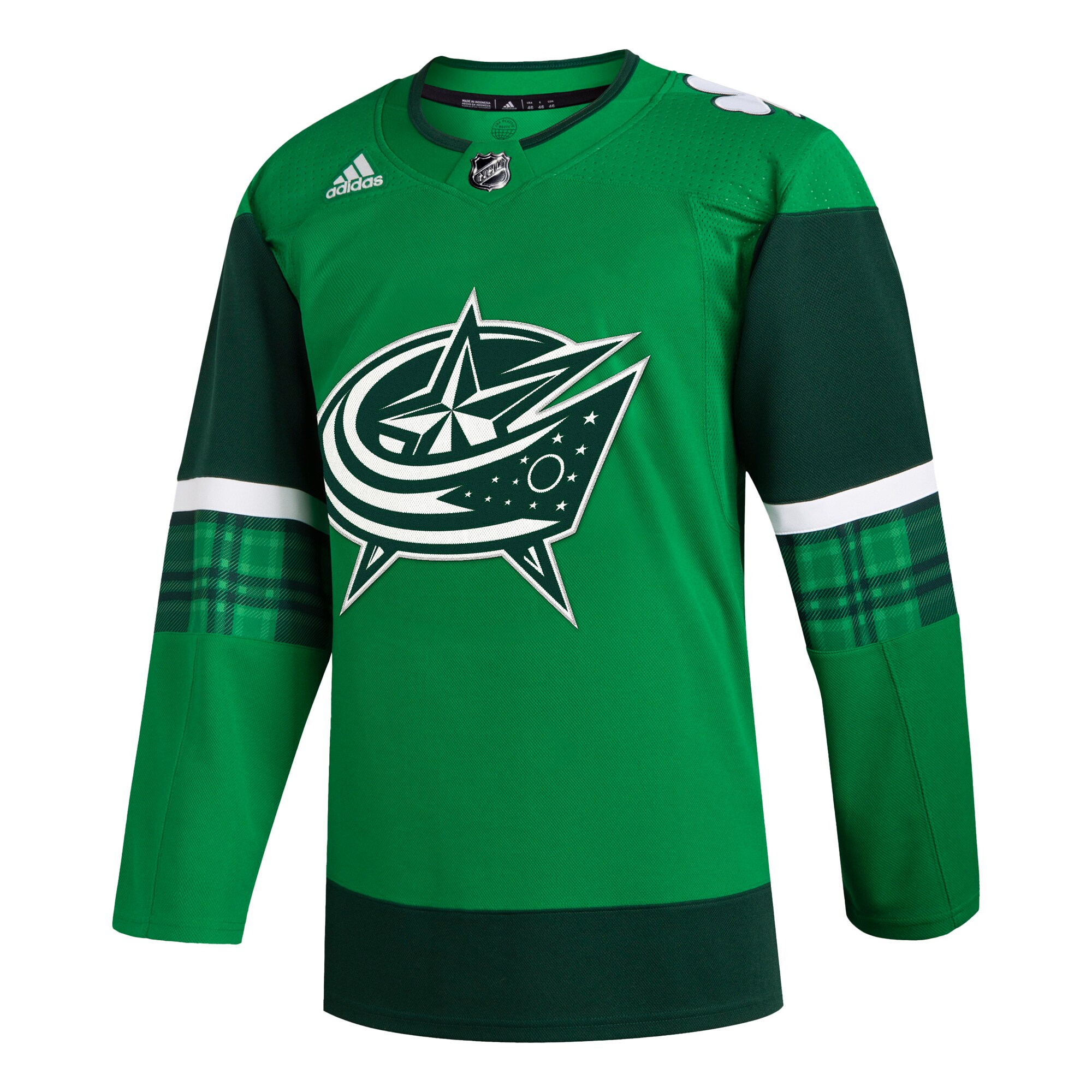 Columbus Blue Jackets adidas 2023 St. Patrick's Day Primegreen Authentic Jersey - Kelly Green - vstockx