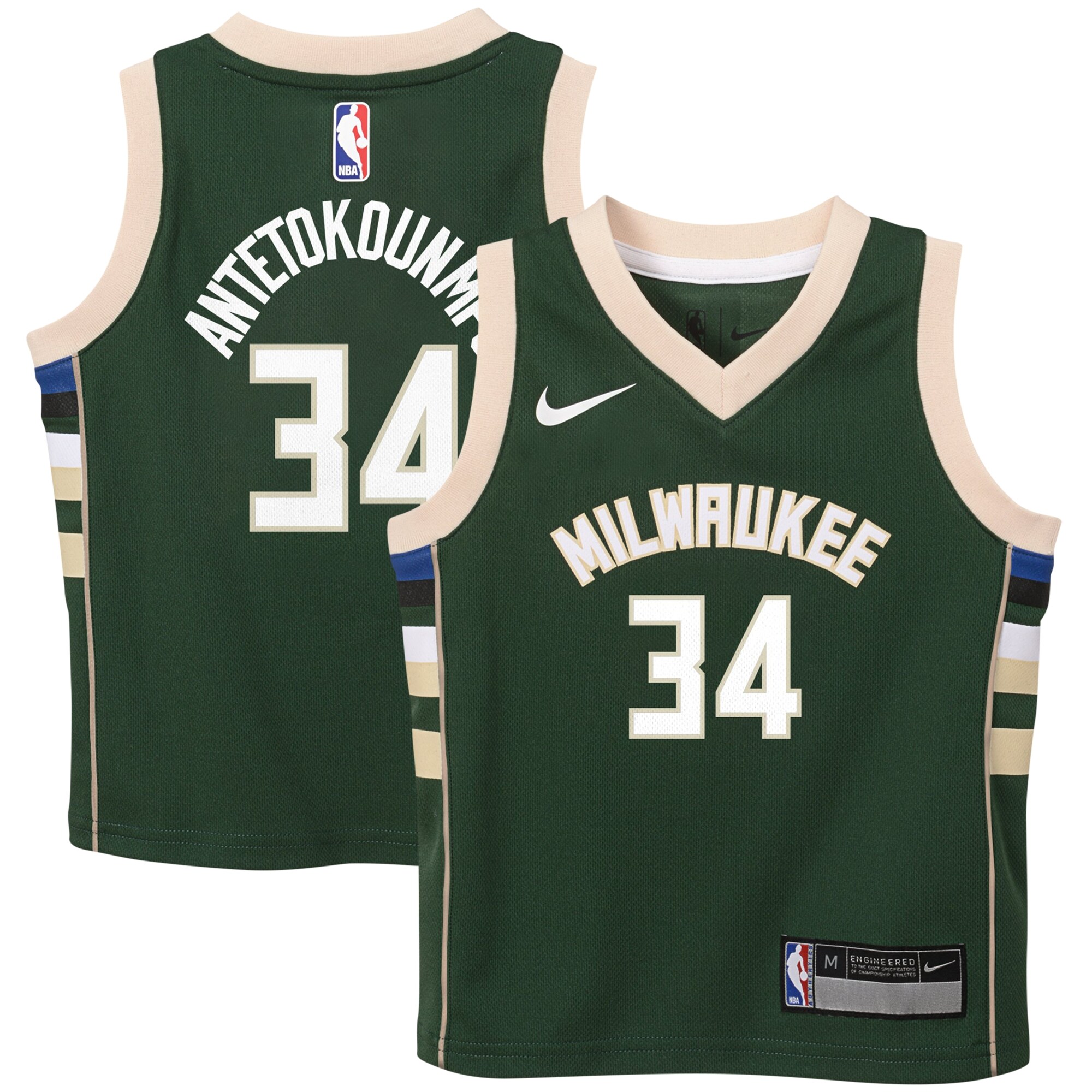 Giannis Antetokounmpo Milwaukee Bucks Nike Preschool Swingman Player Jersey - Icon Edition - Hunter Green - vstockx