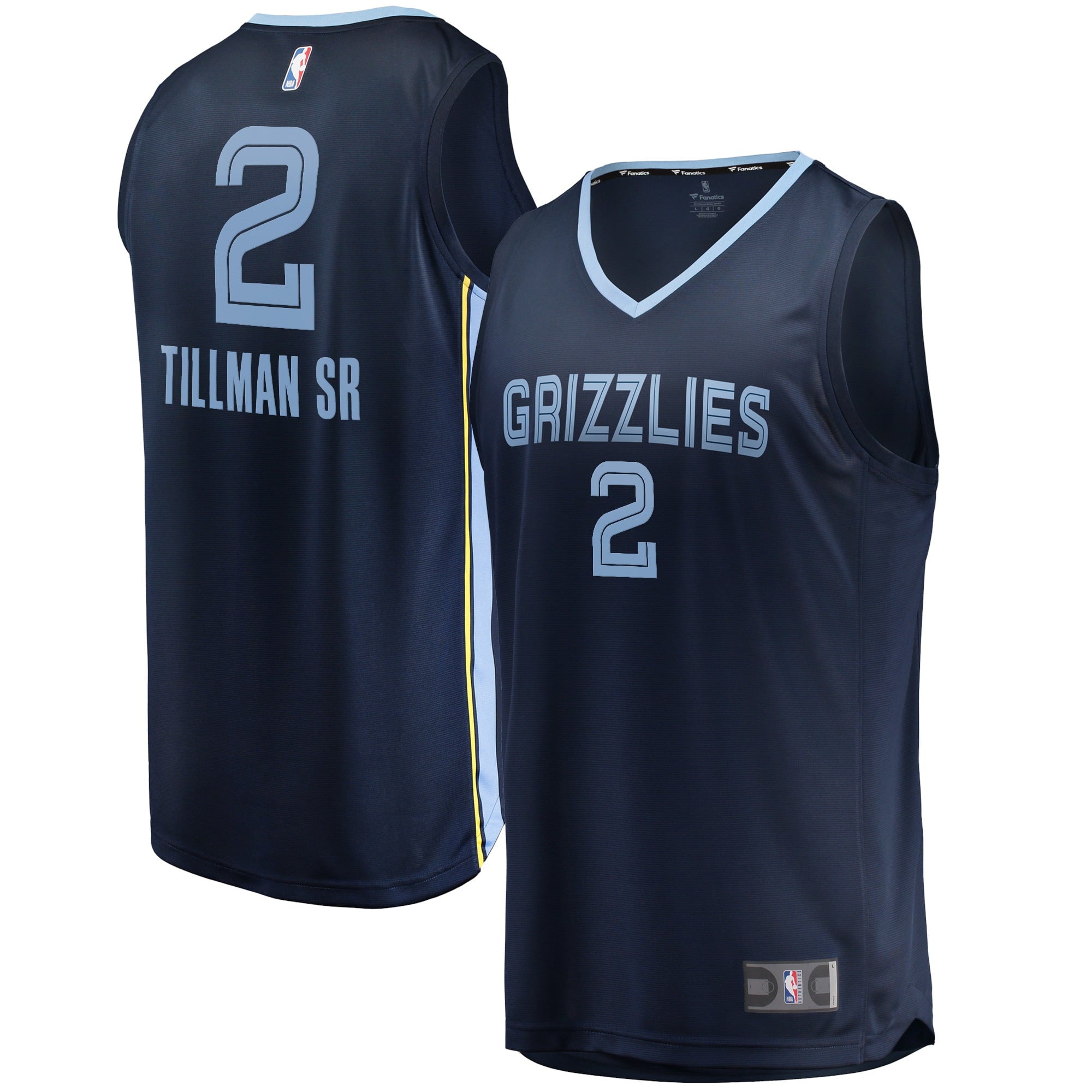 Men's Fanatics Branded Xavier Tillman Sr. Navy Memphis Grizzlies 2021/22 Fast Break Replica Jersey - Icon Edition - vstockx