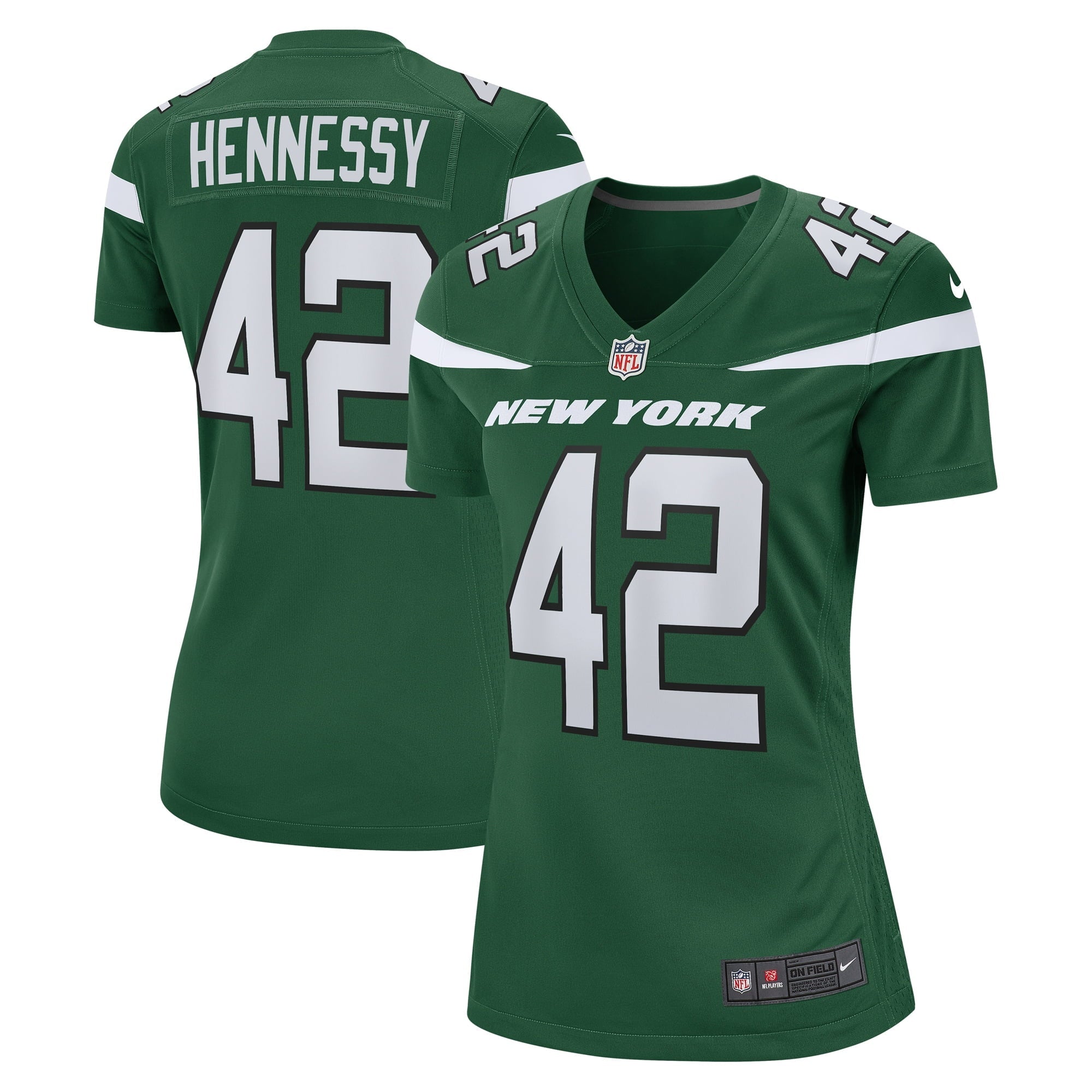 Women's Nike Thomas Hennessy Gotham Green New York Jets Game Jersey - vstockx