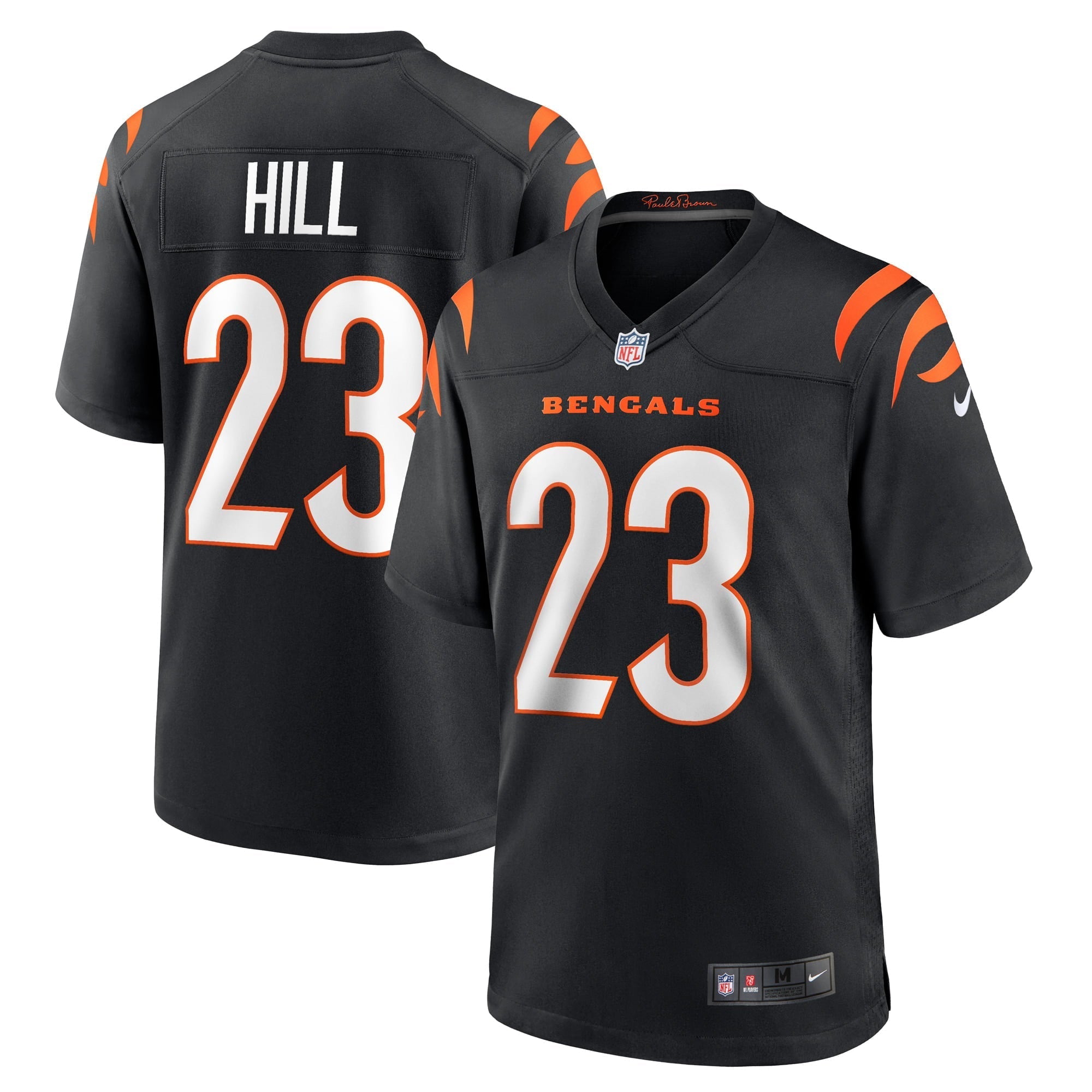 Men's Nike Daxton Hill Black Cincinnati Bengals Player Game Jersey - vstockx