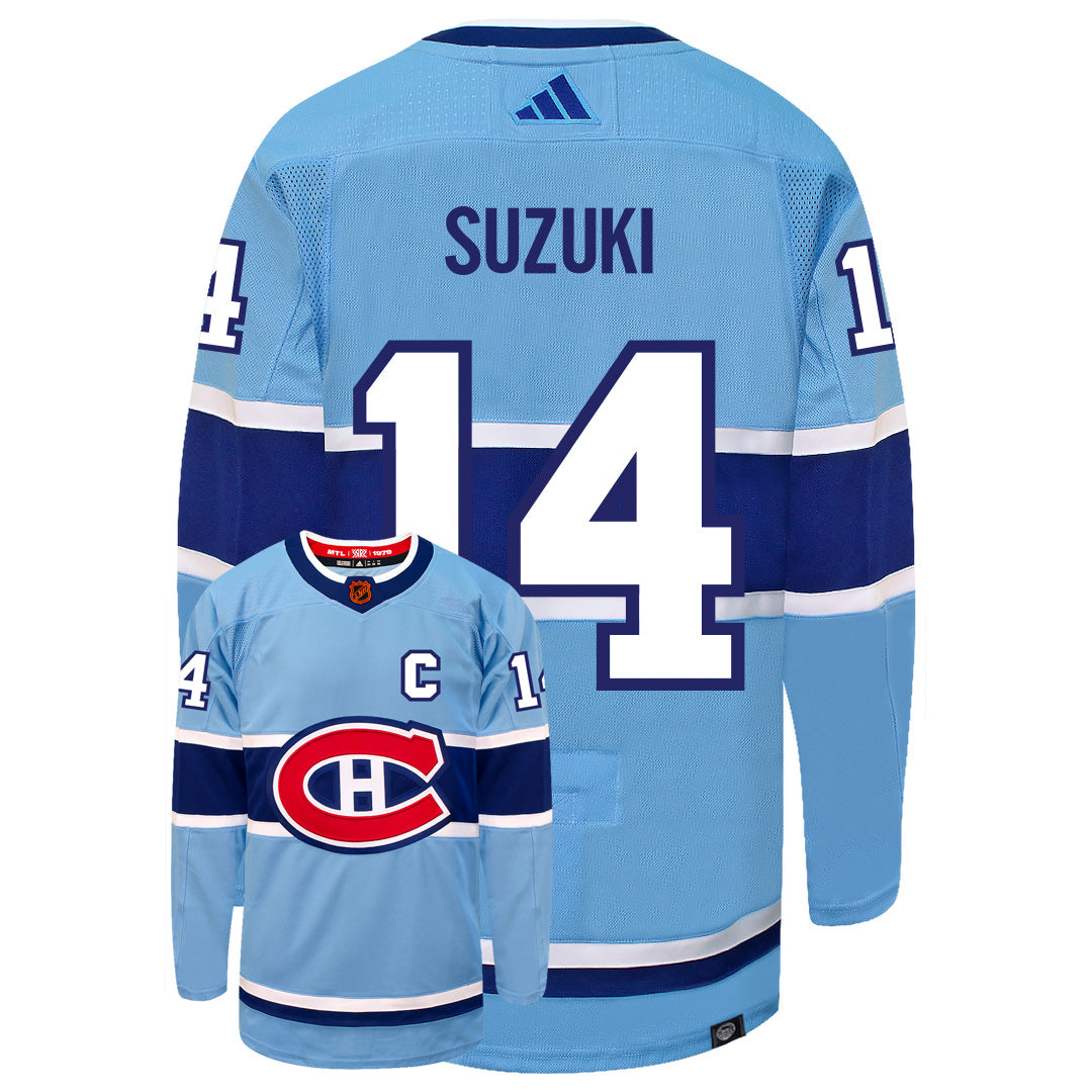 Nick Suzuki Montreal Canadiens Adidas 2022 Primegreen Reverse Retro Authentic NHL Hockey Jersey - vstockx