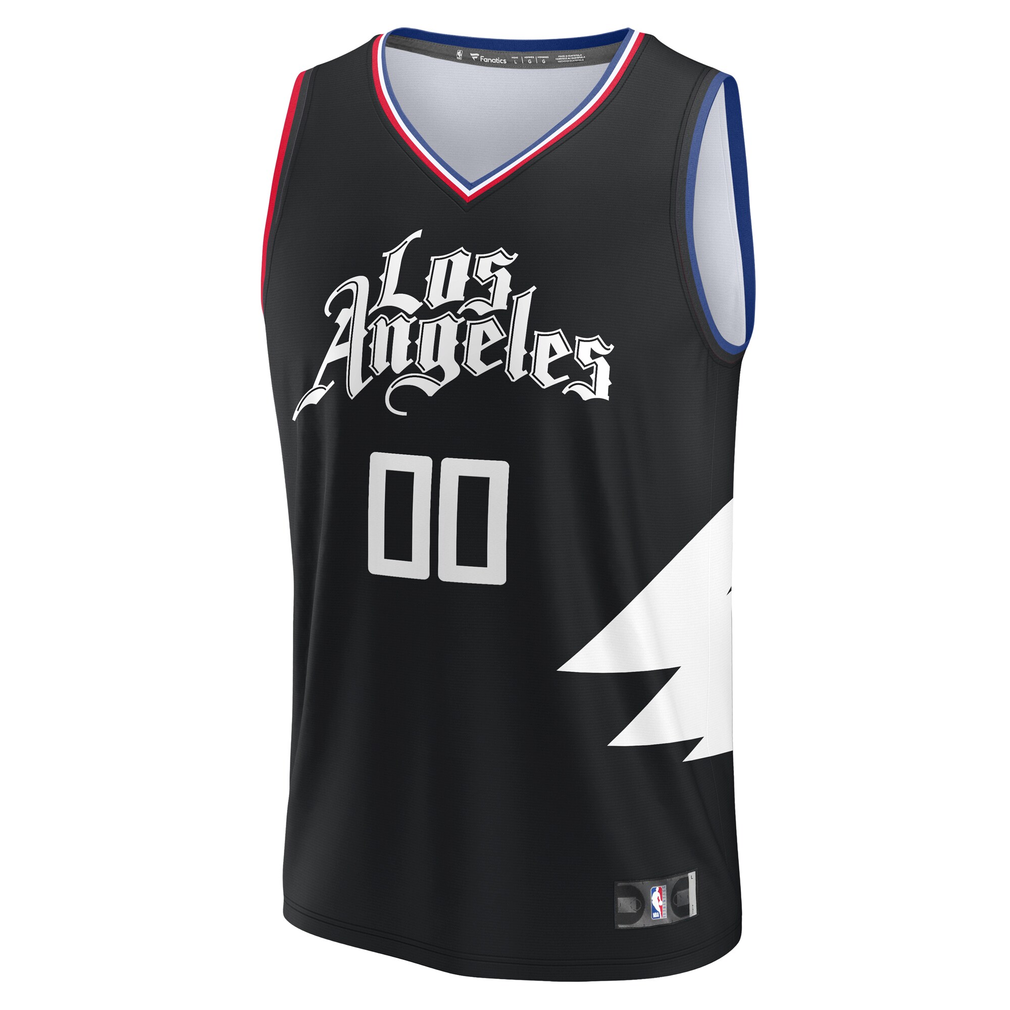 LA Clippers Fanatics Branded Youth Fast Break Replica Custom Jersey - Statement Edition - Black - vstockx