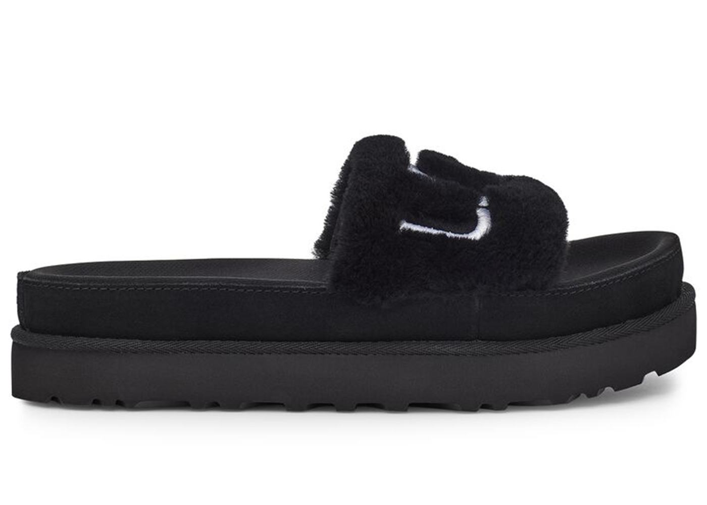 UGG Laton Fur Slide Black (Women's) - vstockx