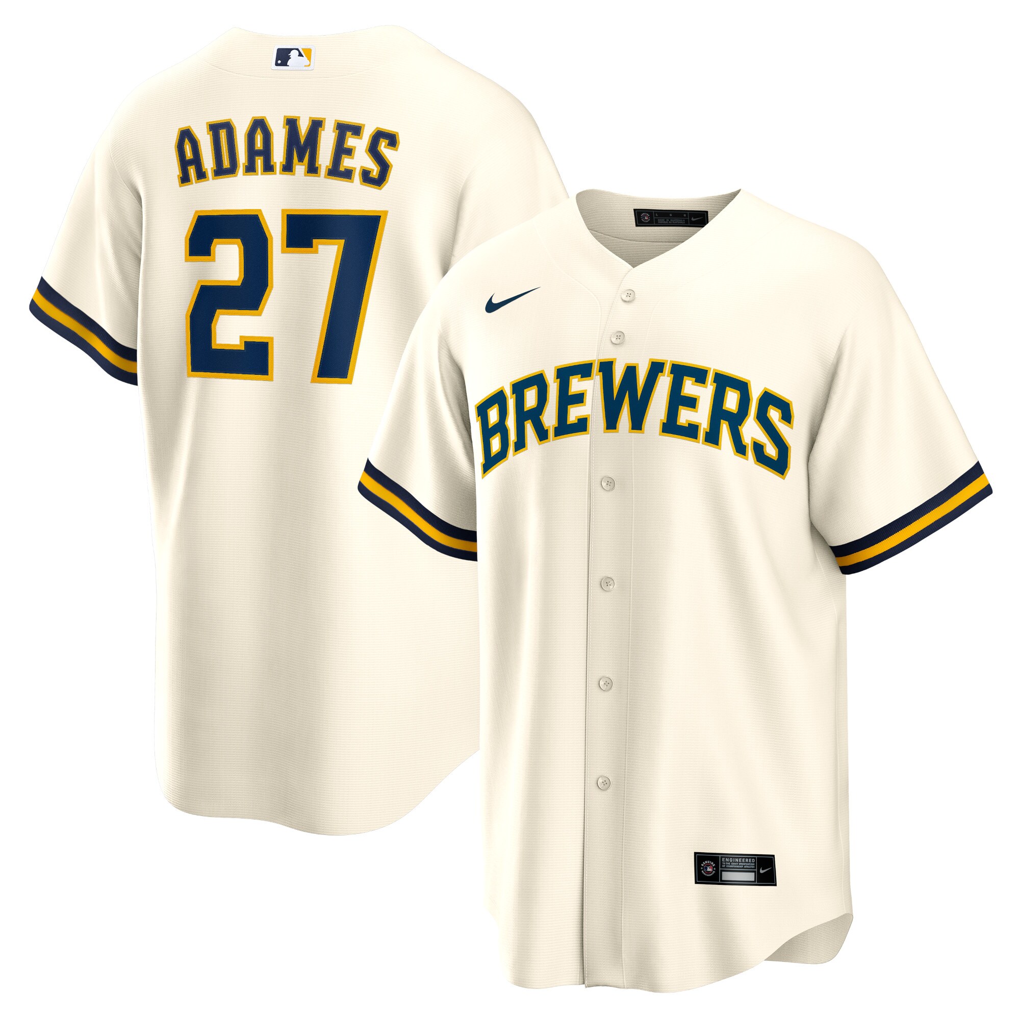 Willy Adames Milwaukee Brewers Nike Replica Player Jersey - White - vstockx