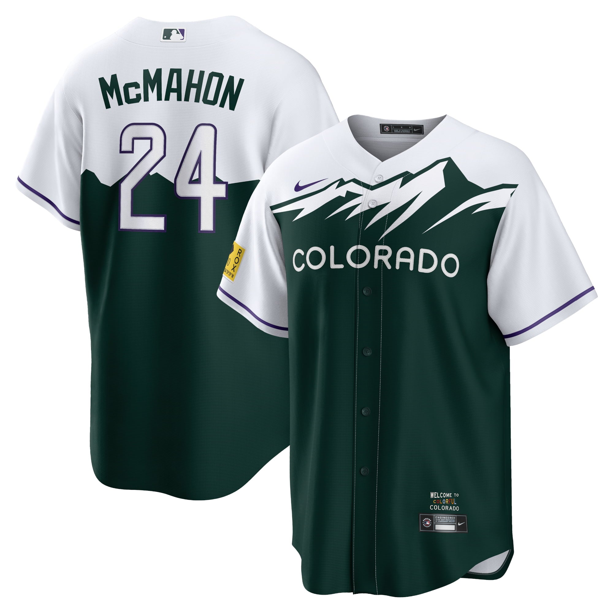 Men's Nike Ryan McMahon White/Forest Green Colorado Rockies City Connect Replica Player Jersey - vstockx