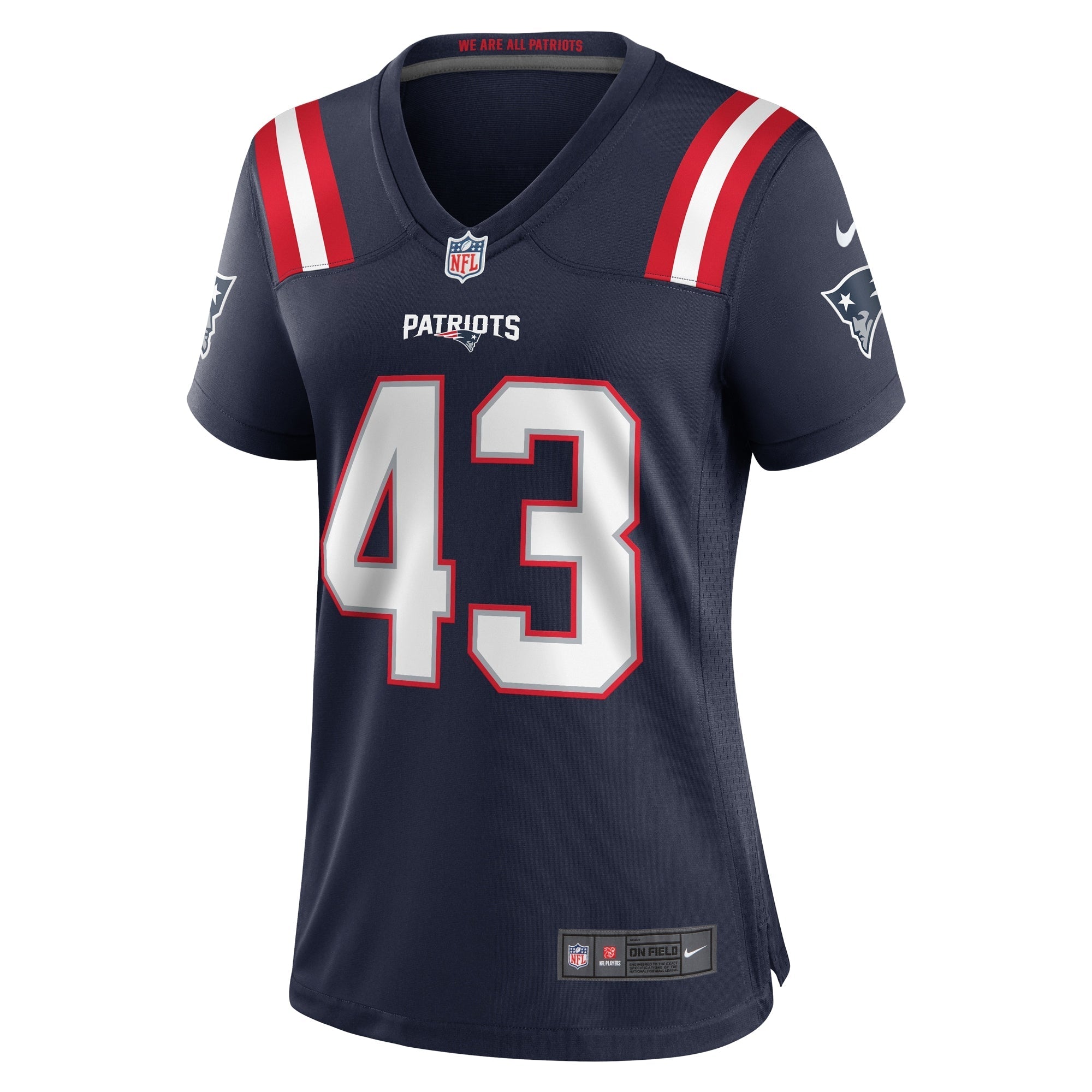 Women's Nike Calvin Munson Navy New England Patriots Home Game Player Jersey - vstockx