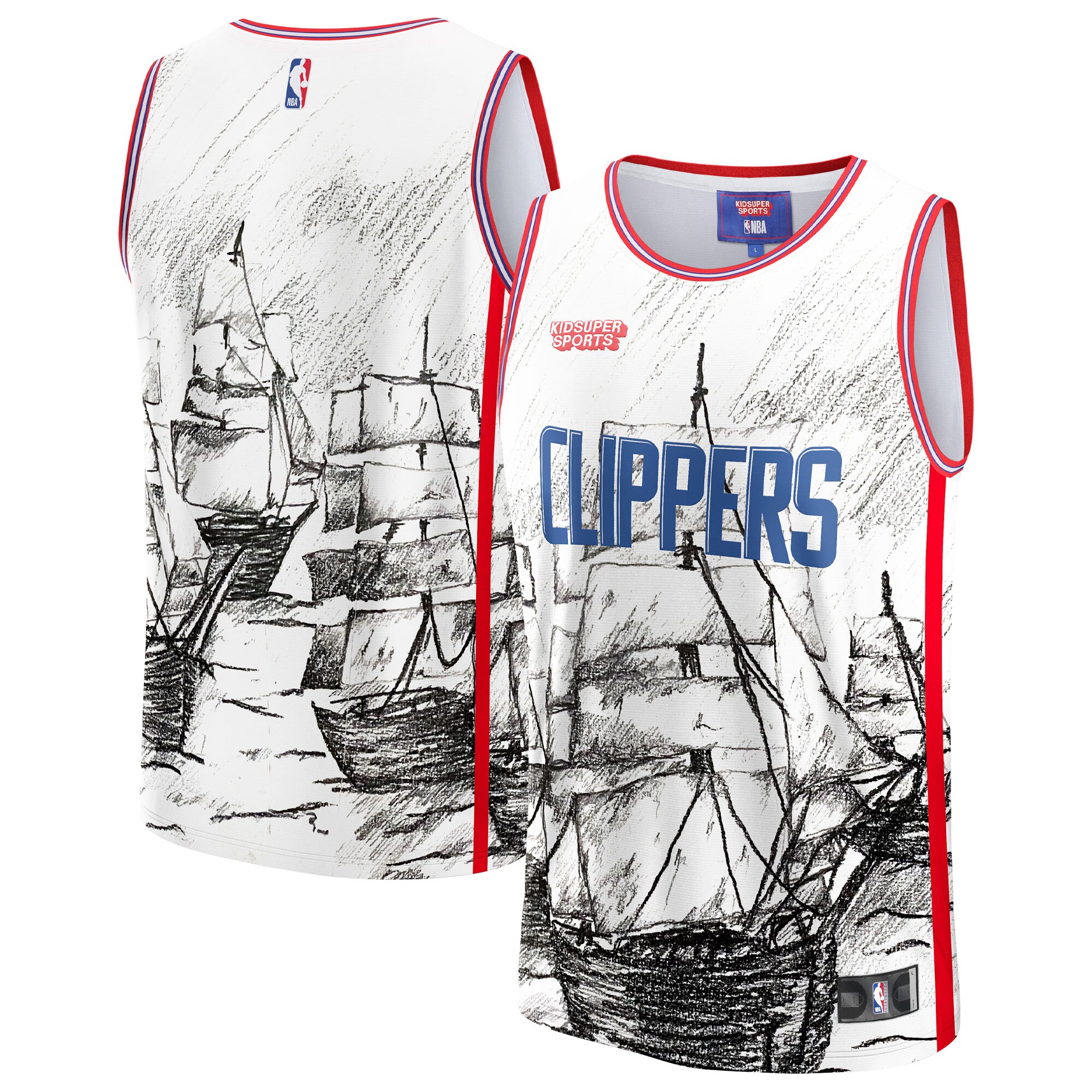 LA Clippers NBA & KidSuper Studios by Fanatics Unisex Hometown Jersey - Gray - vstockx