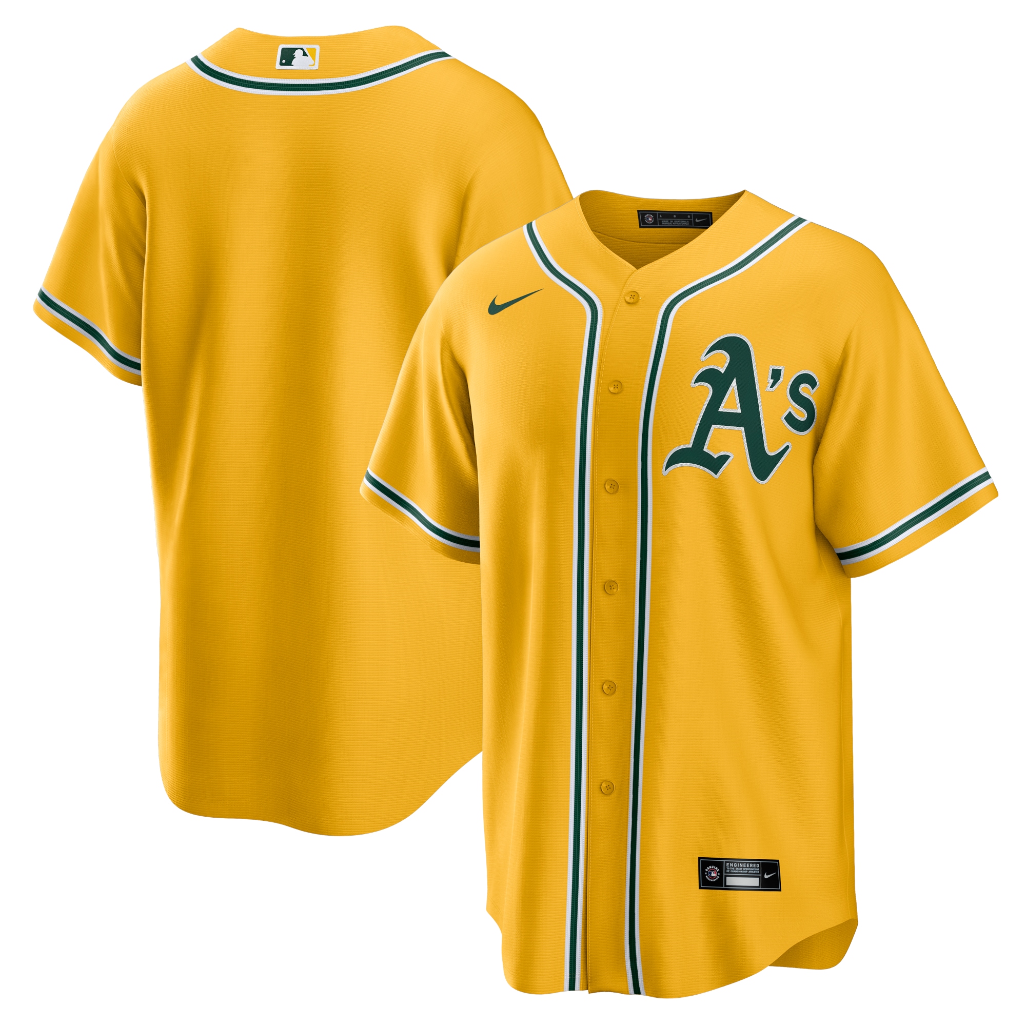 Oakland Athletics Nike Alternate Replica Team Jersey - Gold - vstockx