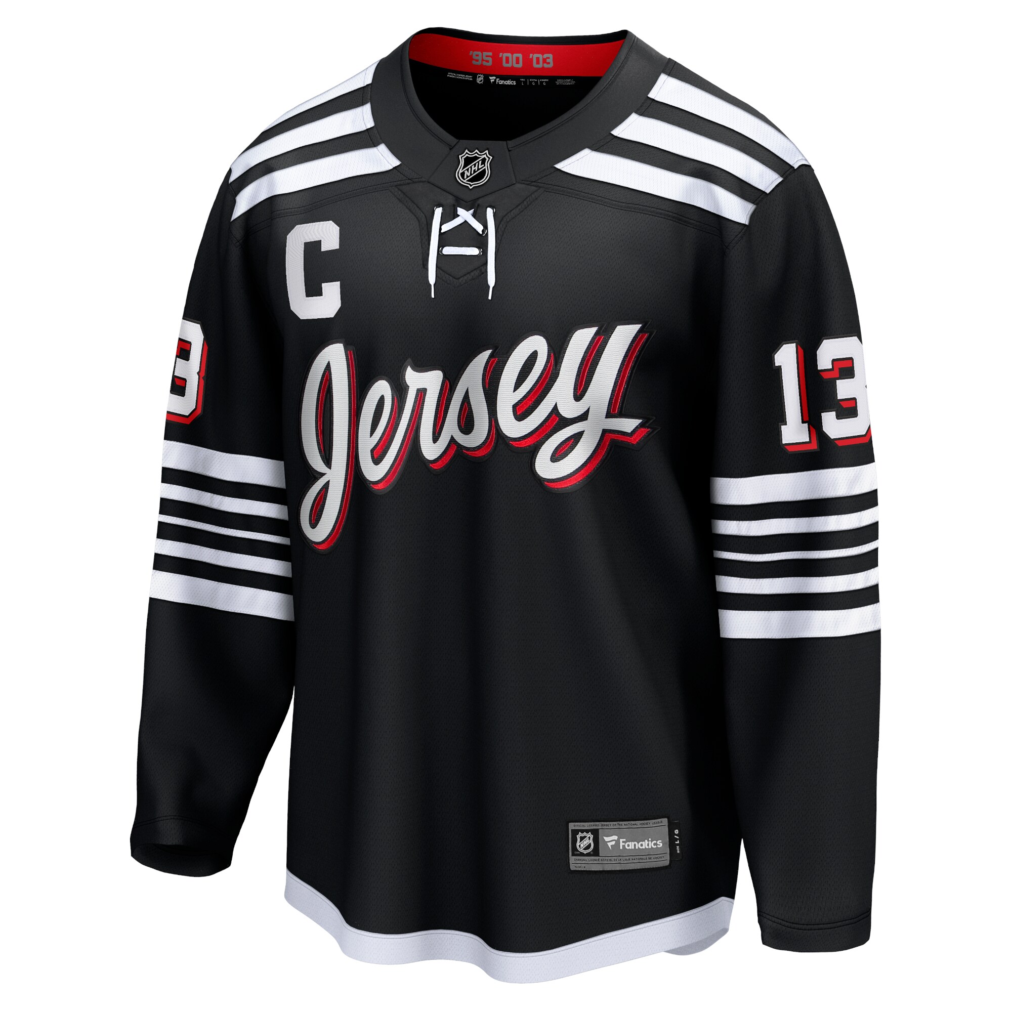 Nico Hischier New Jersey Devils Fanatics Branded Alternate Premier Breakaway Player Jersey - Black - vstockx
