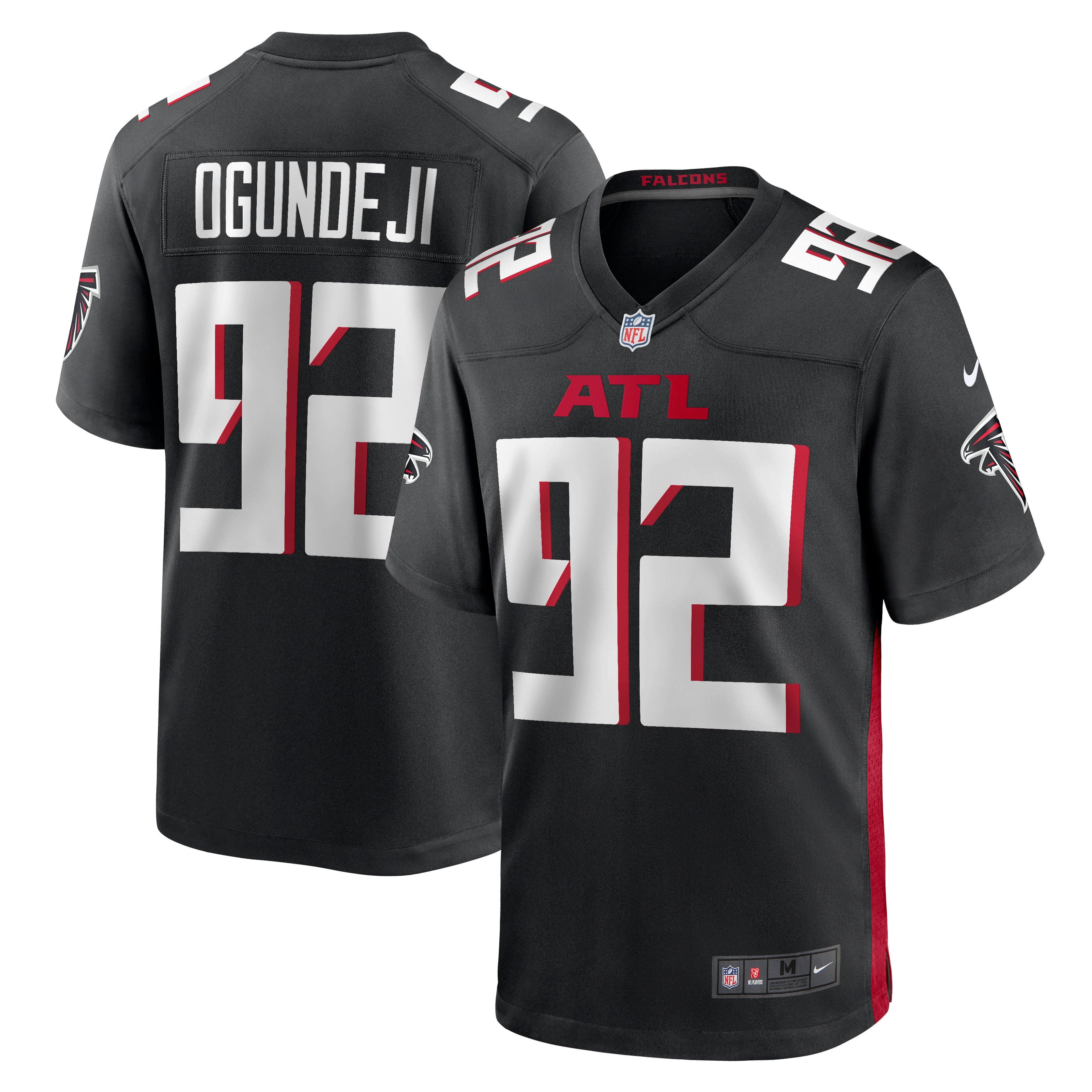 Men's Nike Adetokunbo Ogundeji Black Atlanta Falcons Game Jersey - vstockx
