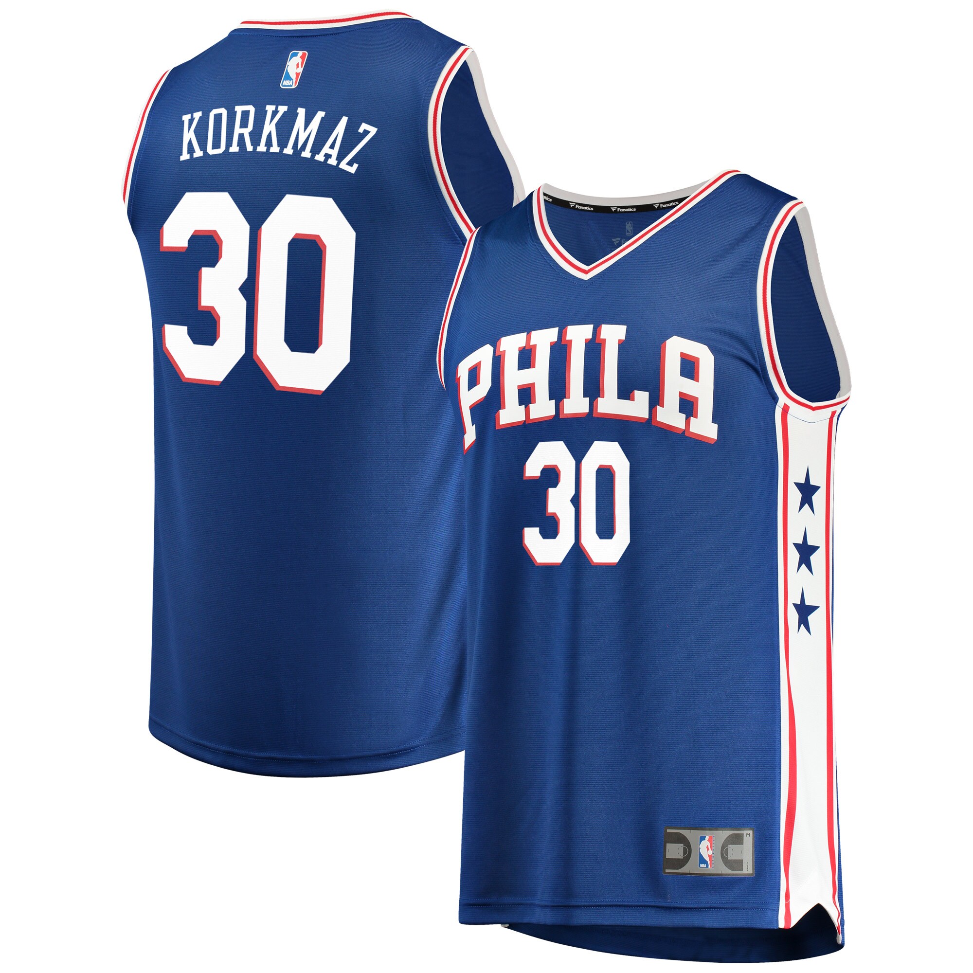 Furkan Korkmaz Philadelphia 76ers Fanatics Branded Fast Break Replica Player Jersey - Icon Edition - Royal - vstockx