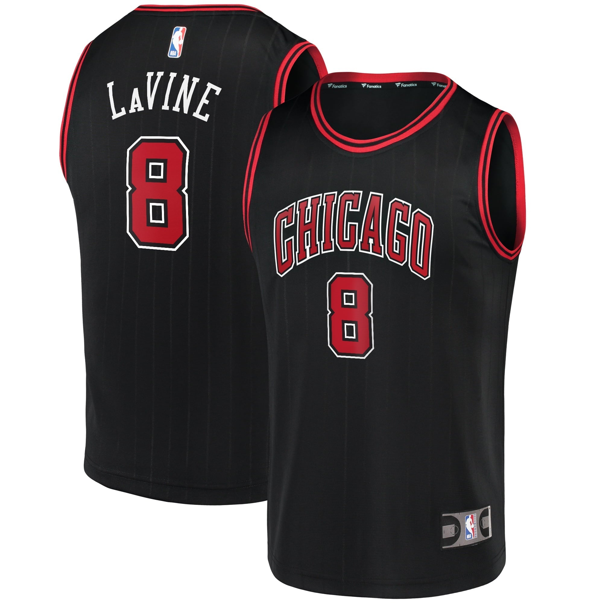 Men's Fanatics Branded Zach LaVine Black Chicago Bulls Fast Break Team Replica Jersey - Statement Edition - vstockx