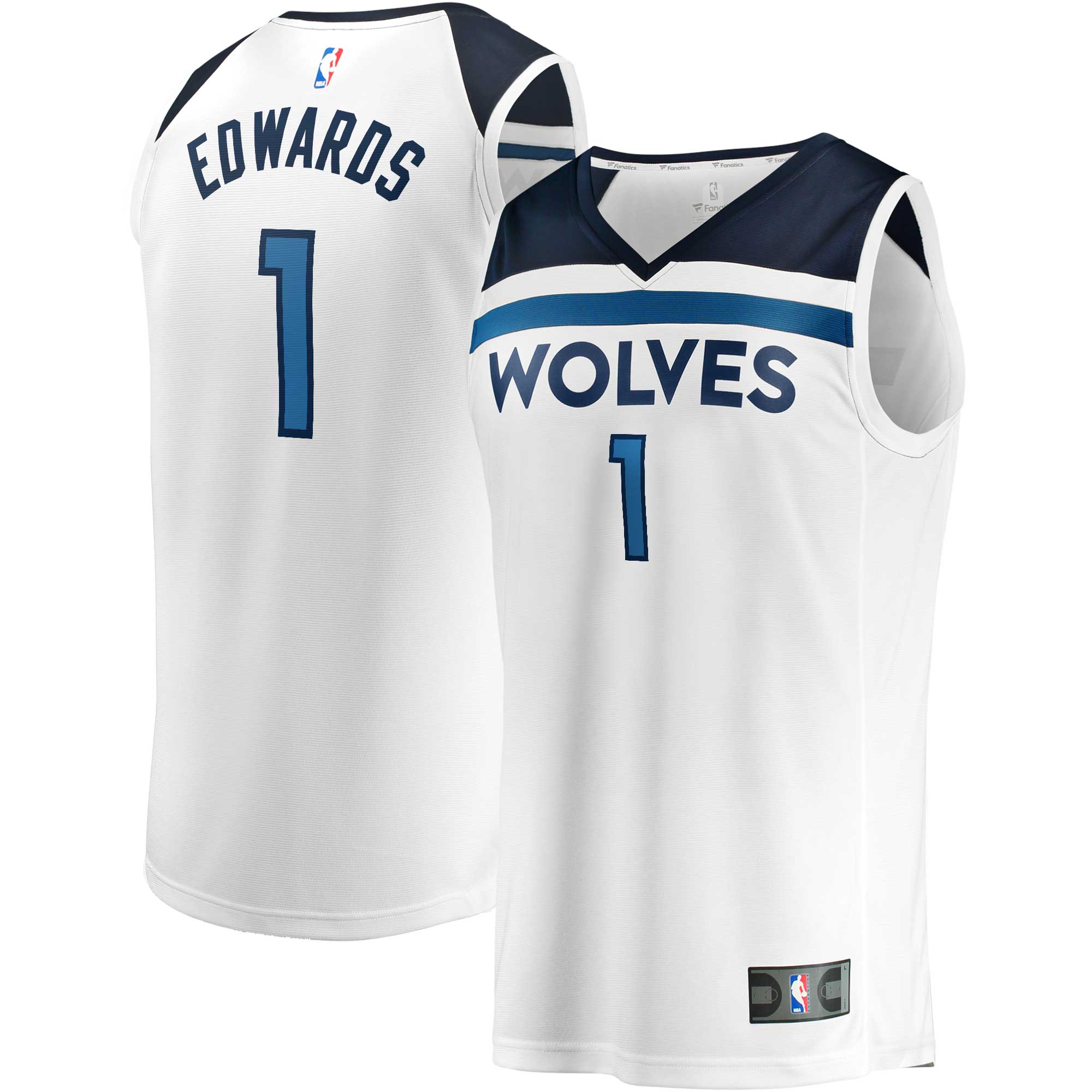 Anthony Edwards Minnesota Timberwolves Fanatics Branded Fast Break Replica Jersey - Association Edition - White - vstockx