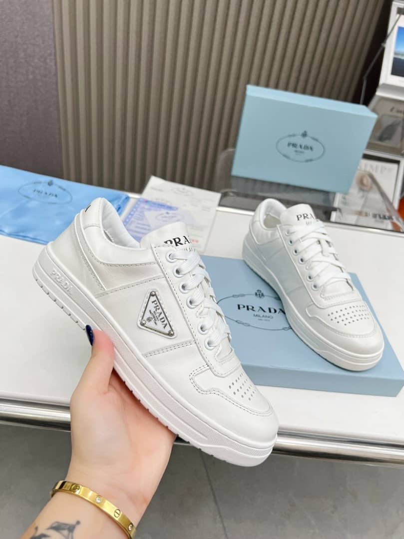 Prada Downtown Low Top Sneakers Leather - vstockx