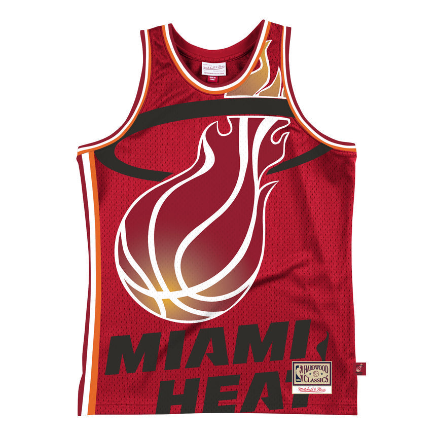 Men's Miami Heat Mitchell & Ness Red Hardwood Classics Blown Out Fashion Jersey - vstockx