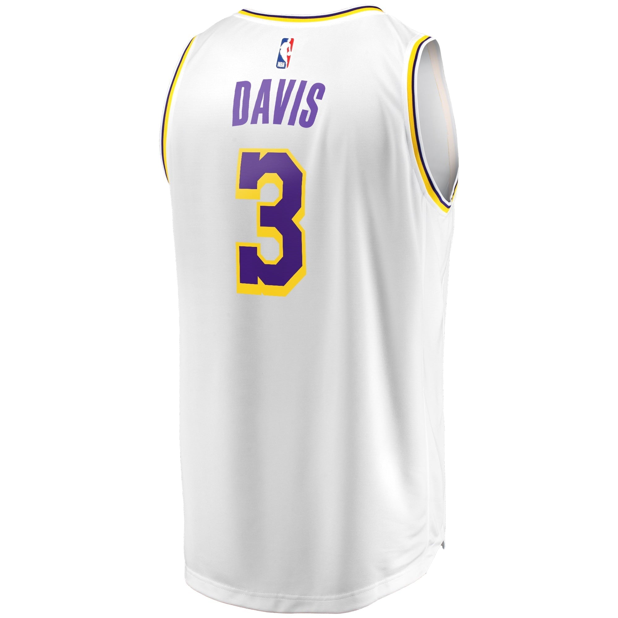 Youth Fanatics Branded Anthony Davis White Los Angeles Lakers Fast Break Player Replica Jersey - Association Edition - vstockx