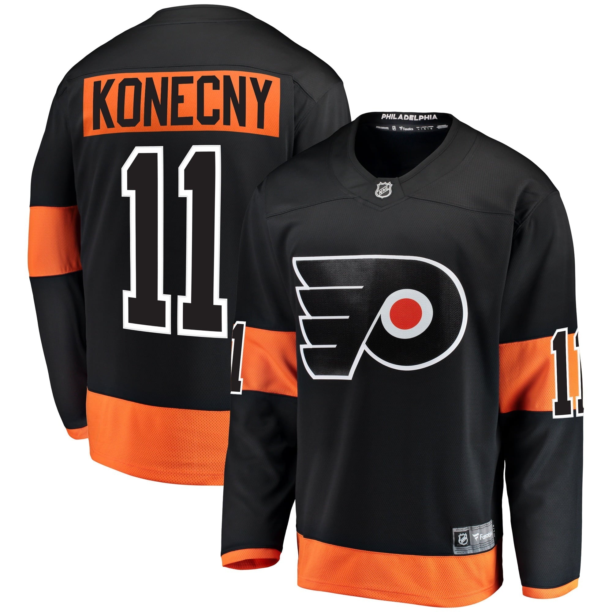 Men's Fanatics Branded Travis Konecny Black Philadelphia Flyers Alternate Breakaway Player Jersey - vstockx