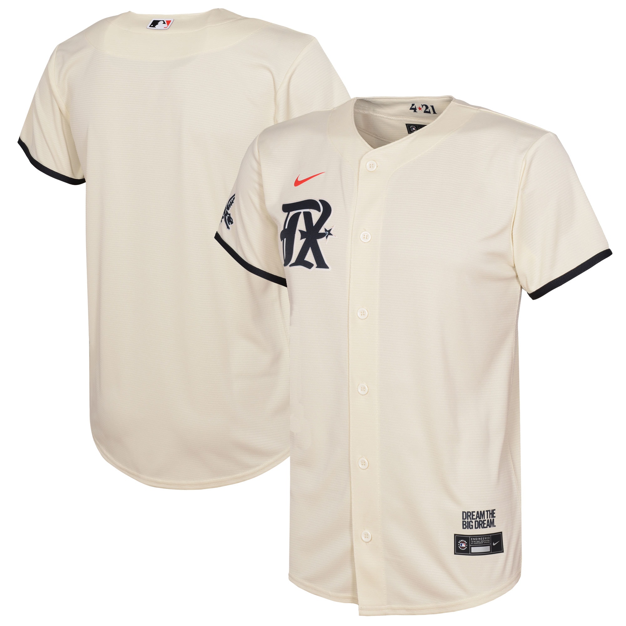 Texas Rangers Nike Preschool 2023 City Connect Replica Jersey - Cream - vstockx