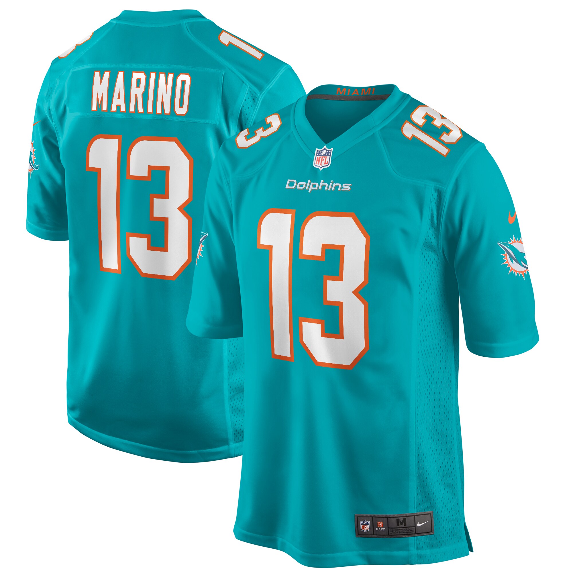 Dan Marino Miami Dolphins Nike Game Retired Player Jersey - Aqua - vstockx