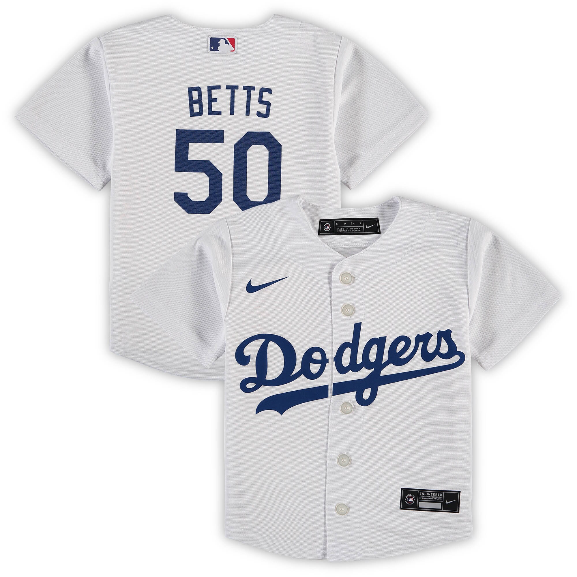 Mookie Betts Los Angeles Dodgers Nike Preschool Replica Player Jersey - White - vstockx