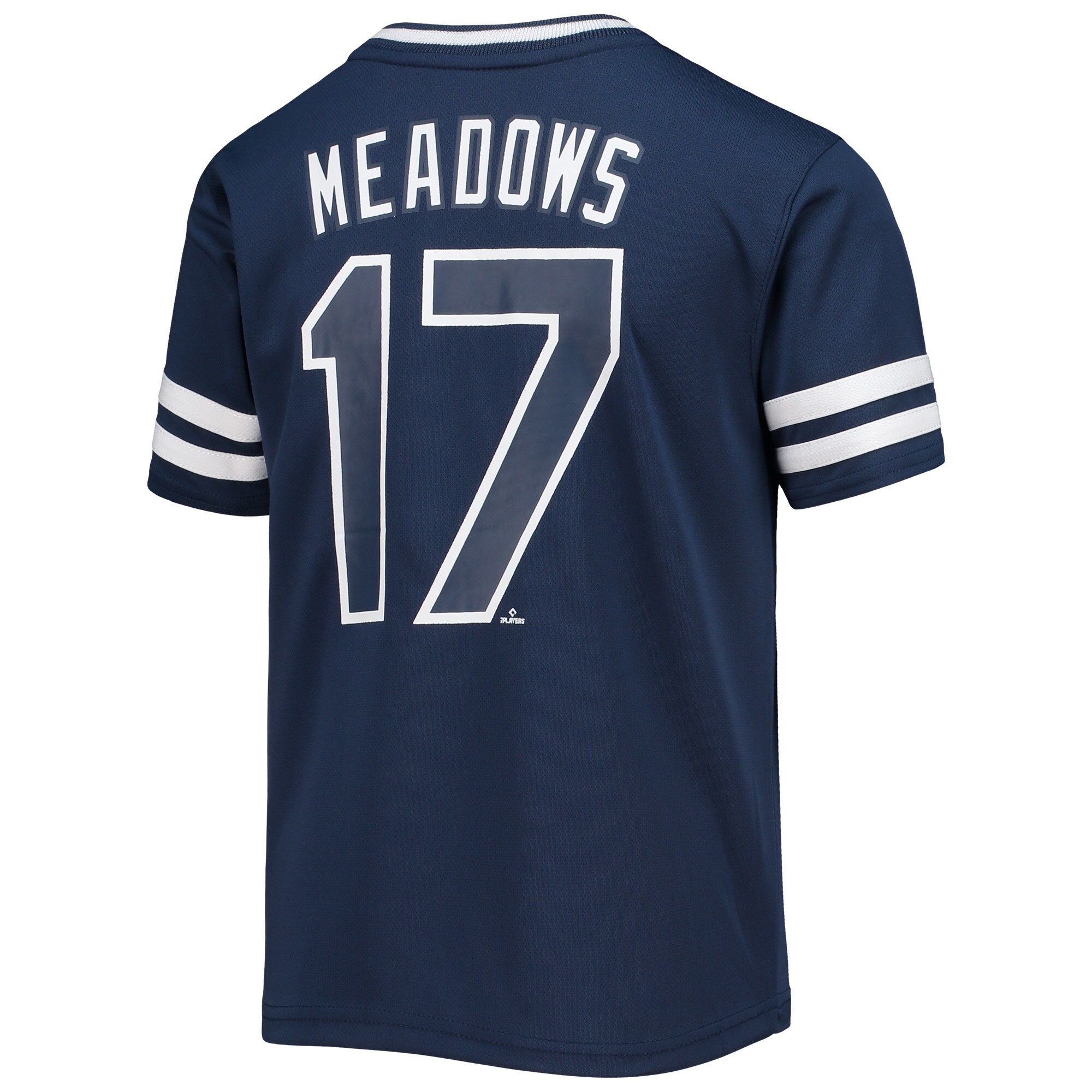 Youth Austin Meadows Navy Tampa Bay Rays Player Logo Jersey - vstockx