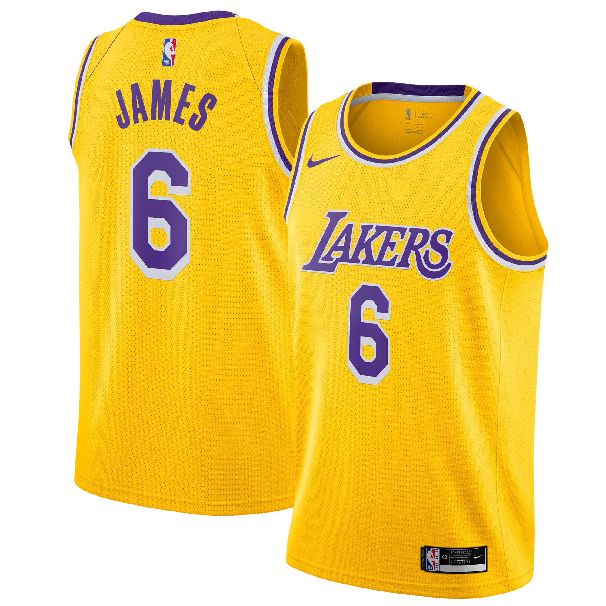 LeBron James Los Angeles Lakers Nike 2021/22 #6 Swingman Player Jersey - Gold - Icon Edition - vstockx