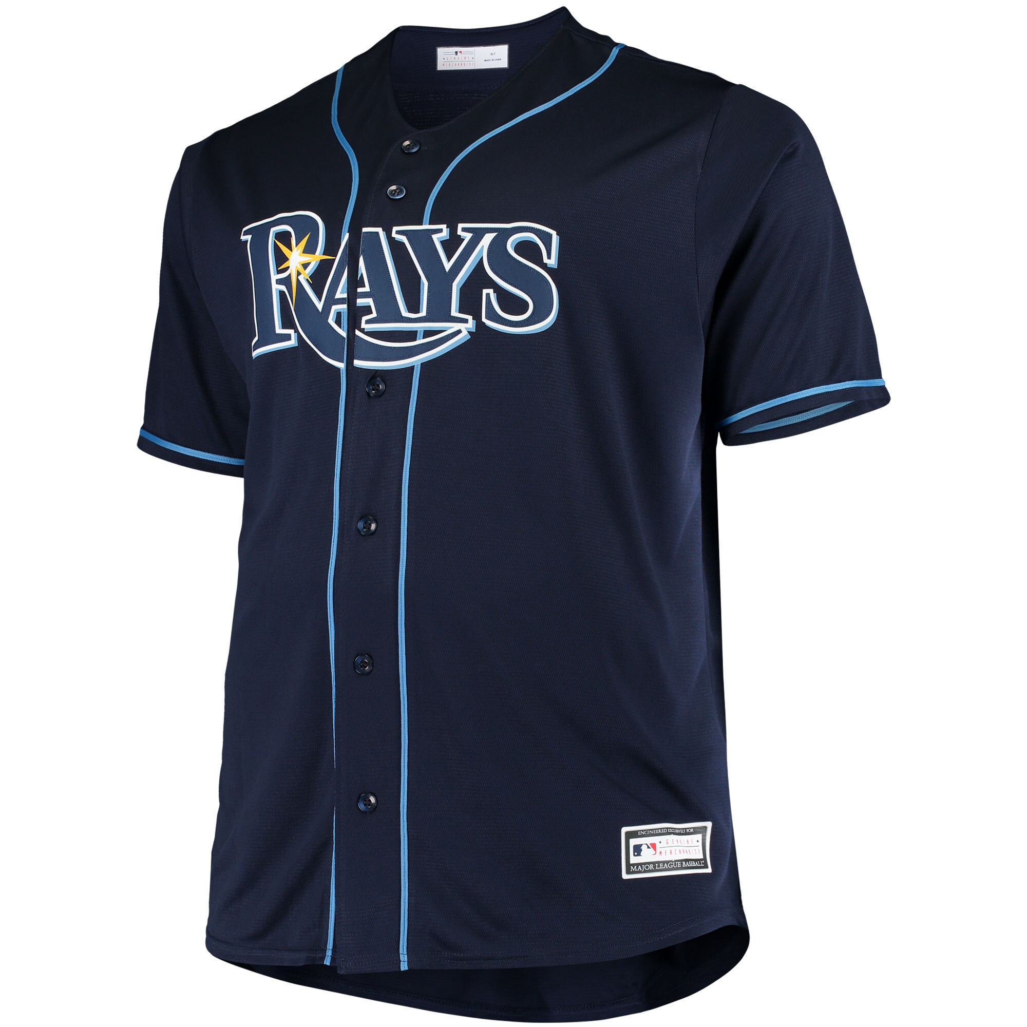 Tampa Bay Rays Big & Tall Replica Alternate Team Jersey - Navy - vstockx