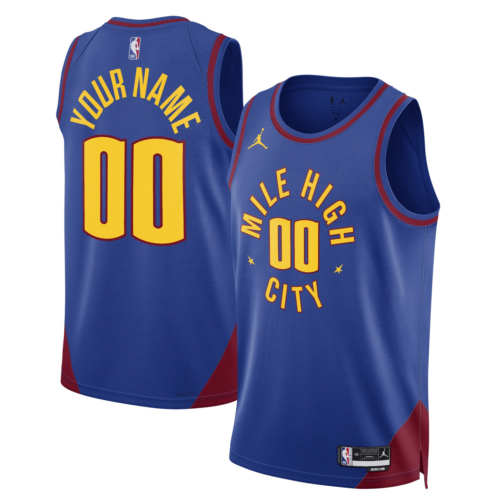 Denver Nuggets Jordans Brand Unisex 2022/23 Swingman Custom Jersey - Statement Edition - Blue - vstockx