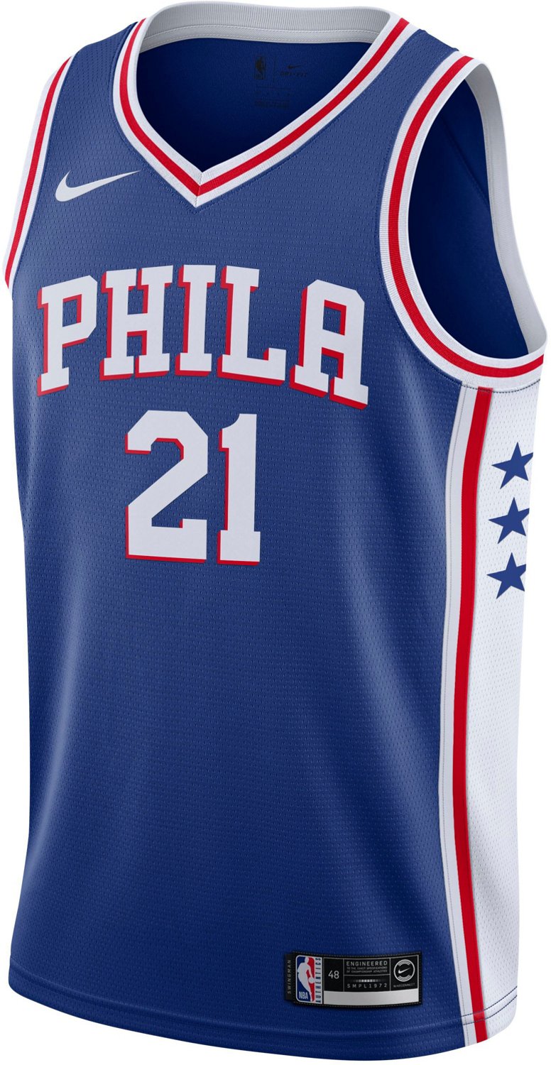 Nike Men's Philadelphia 76ers Joel Embiid 21 NBA Swingman Icon Edition Jersey - vstockx
