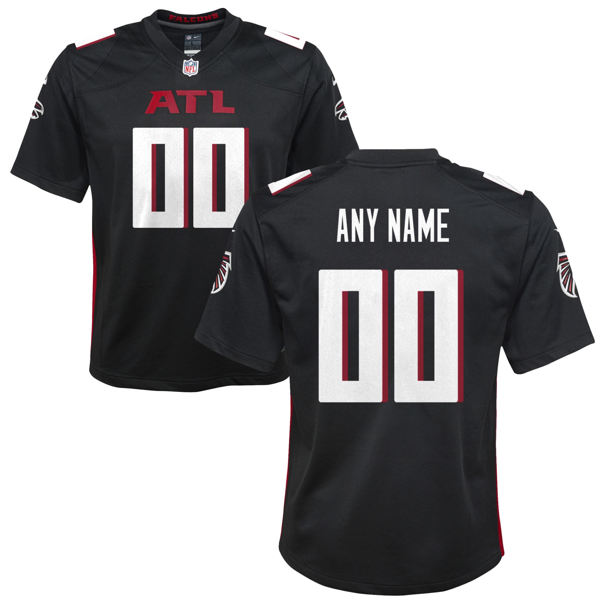 Atlanta Falcons Nike Youth Custom Game Jersey - Black - vstockx