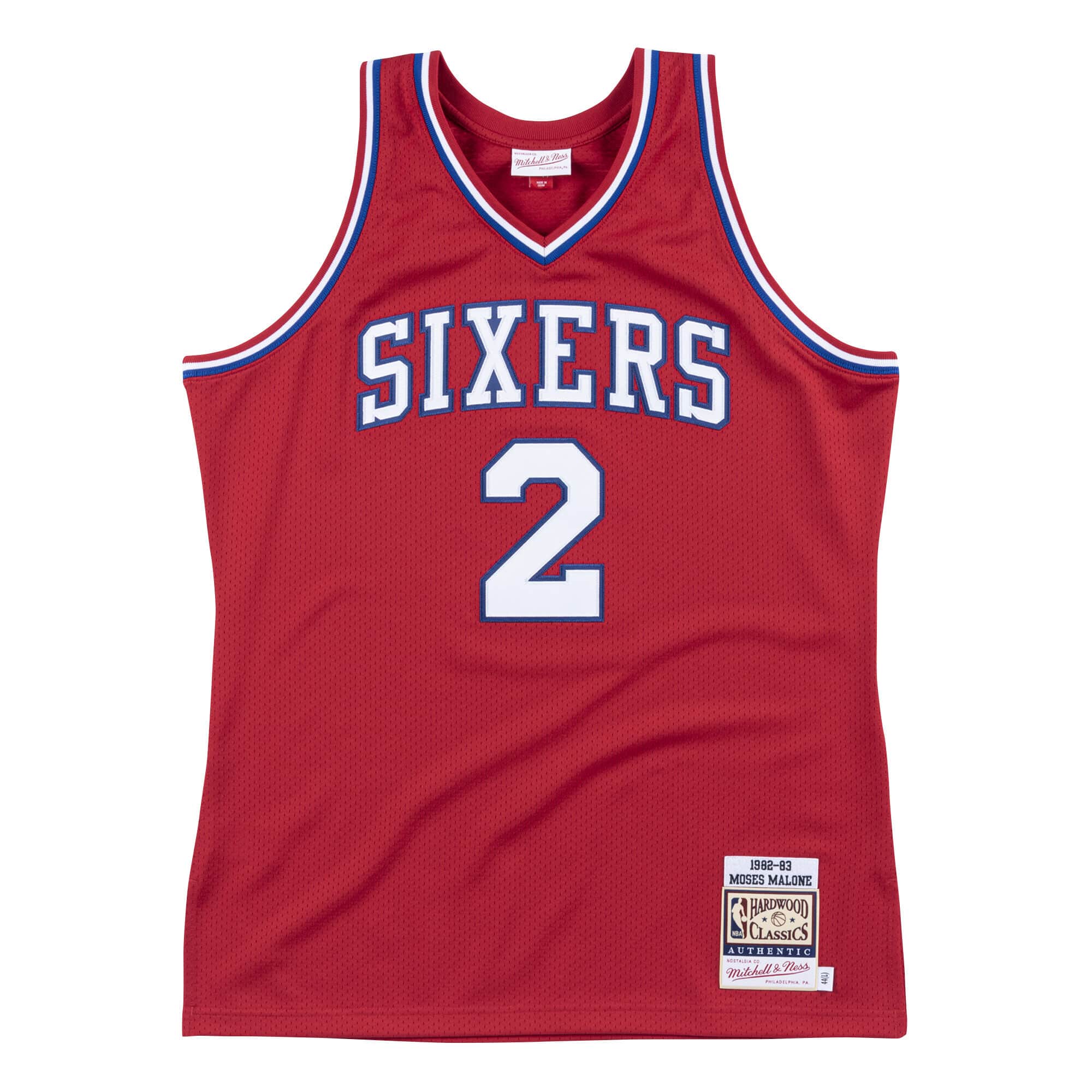Authentic Jersey Philadelphia 76ers 1982-83 Moses Malone - vstockx