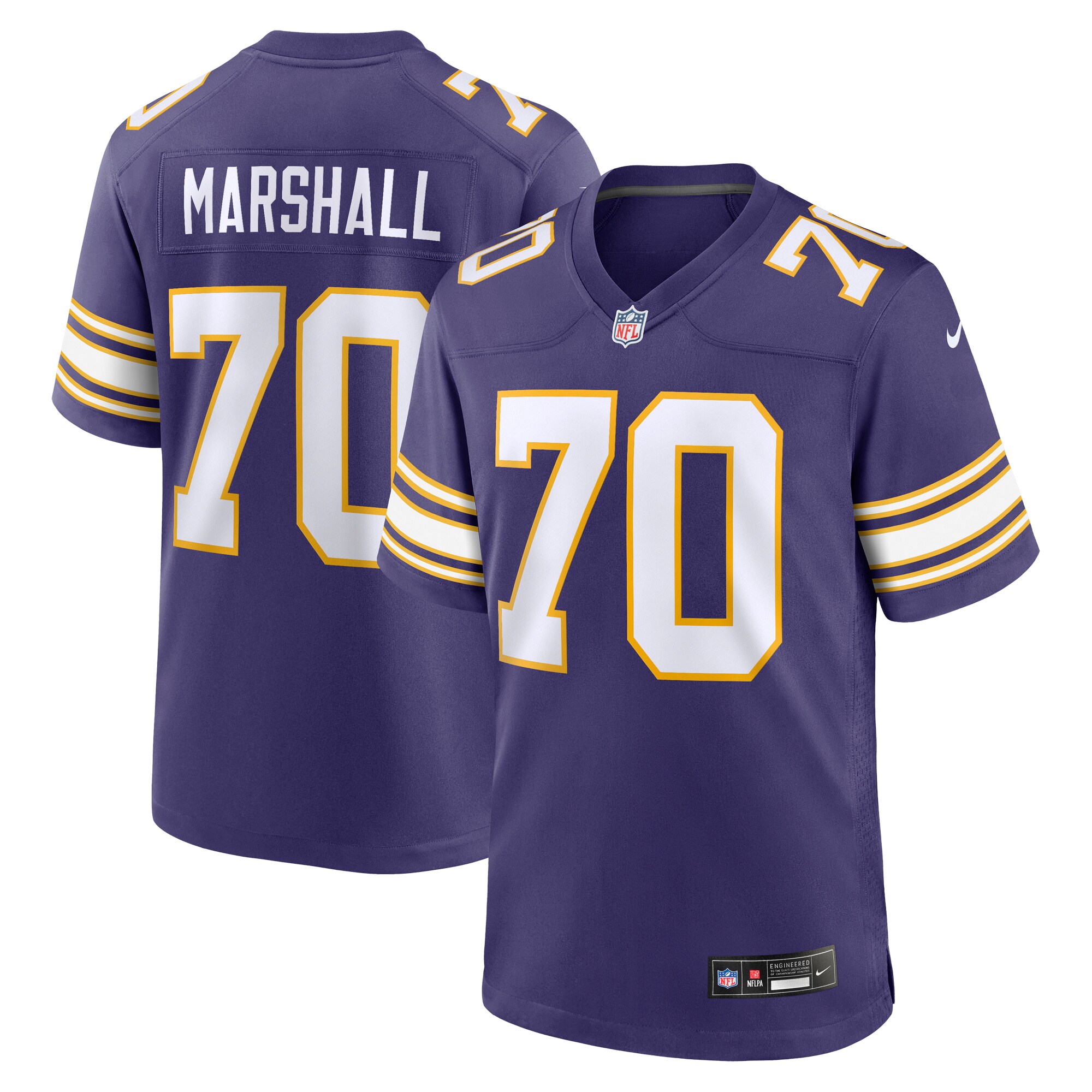Jim Marshall Minnesota Vikings Nike Classic Retired Player Jersey - Purple - vstockx