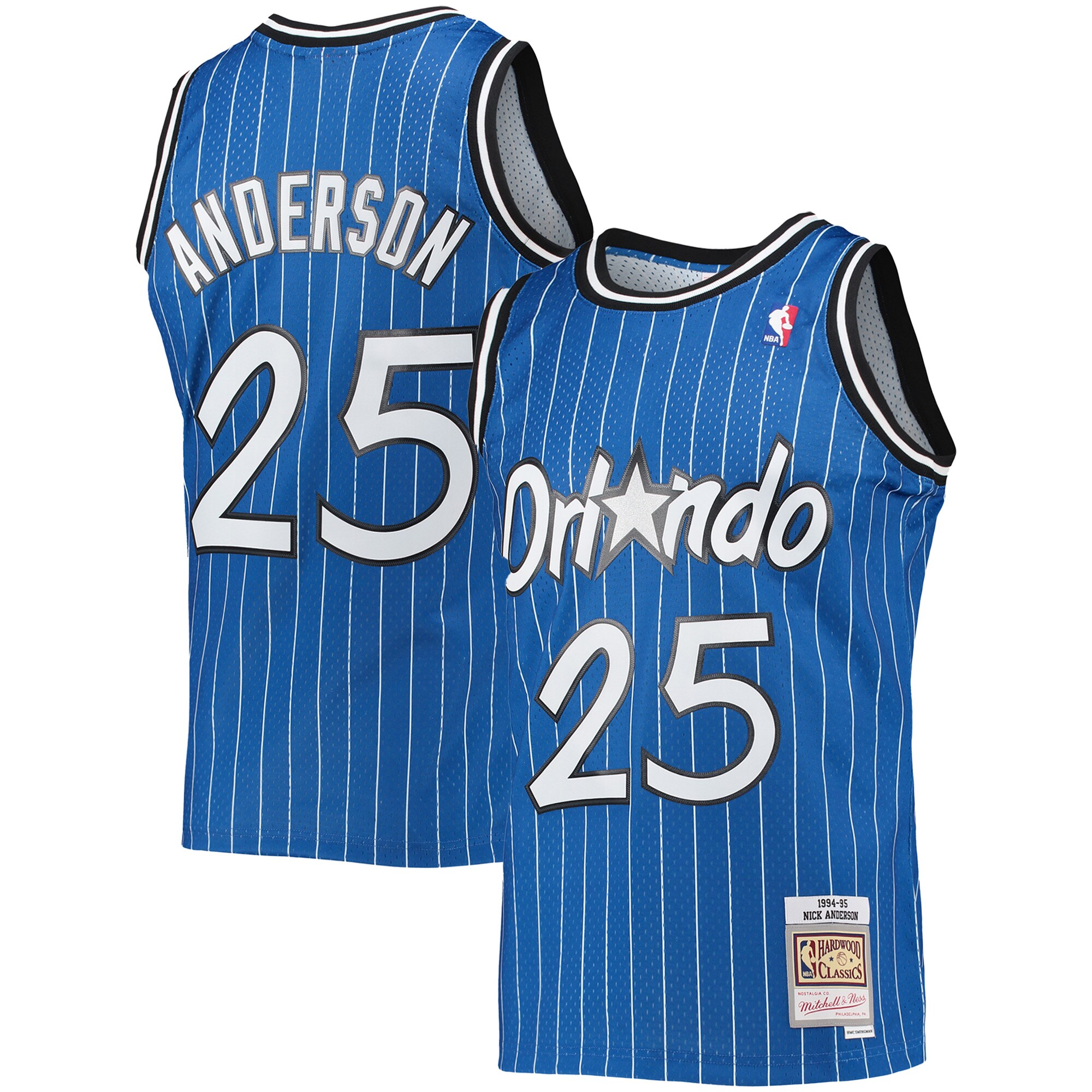 Nick Anderson Orlando Magic Mitchell & Ness Hardwood Classics Swingman Jersey - Blue - vstockx