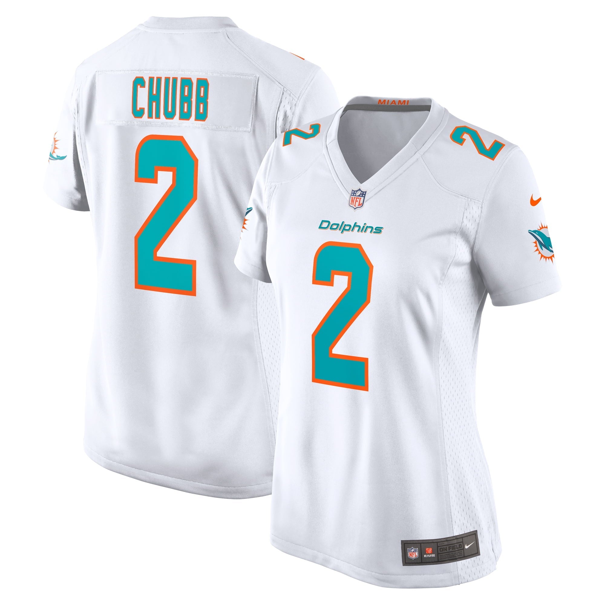 Women's Nike Bradley Chubb White Miami Dolphins Game Player Jersey - vstockx