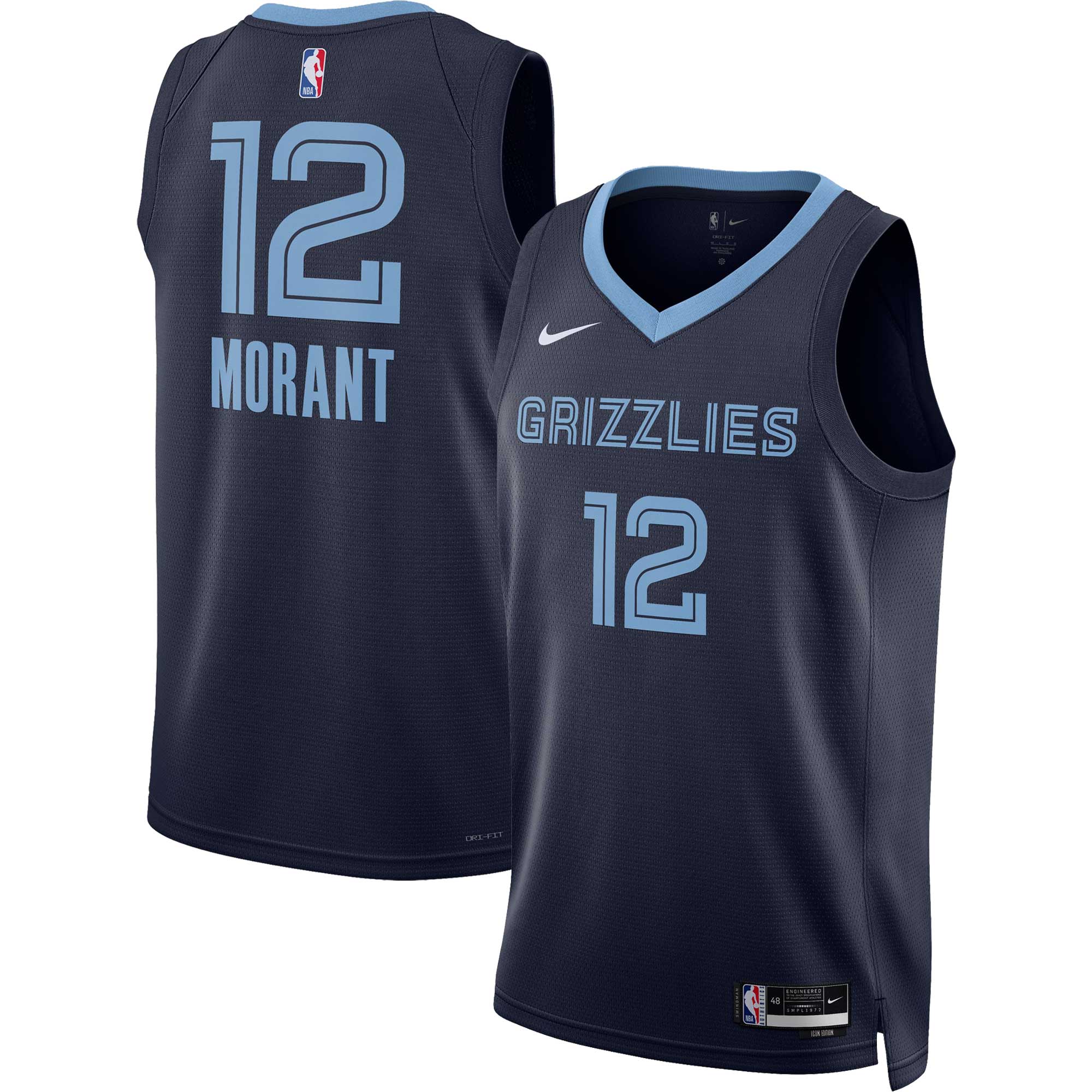 Ja Morant Memphis Grizzlies Nike Unisex Swingman Jersey - Association Edition - Navy - vstockx