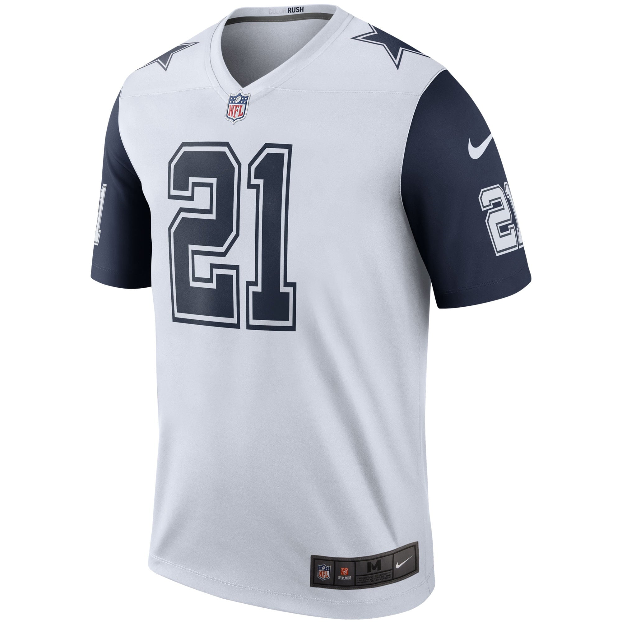 Men's Nike Ezekiel Elliott White Dallas Cowboys Color Rush Legend Player Jersey - vstockx