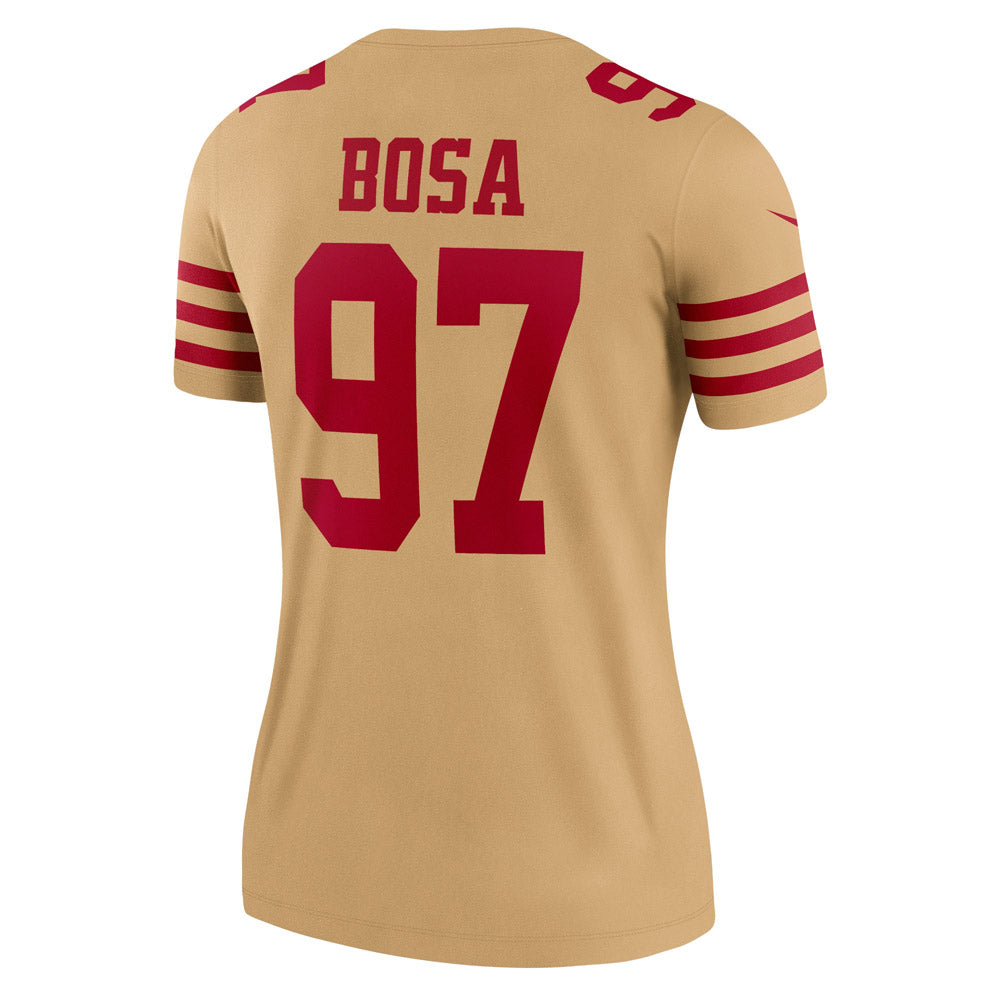 Women's San Francisco 49ers Nick Bosa Team Inverted Legend Jersey Gold - vstockx