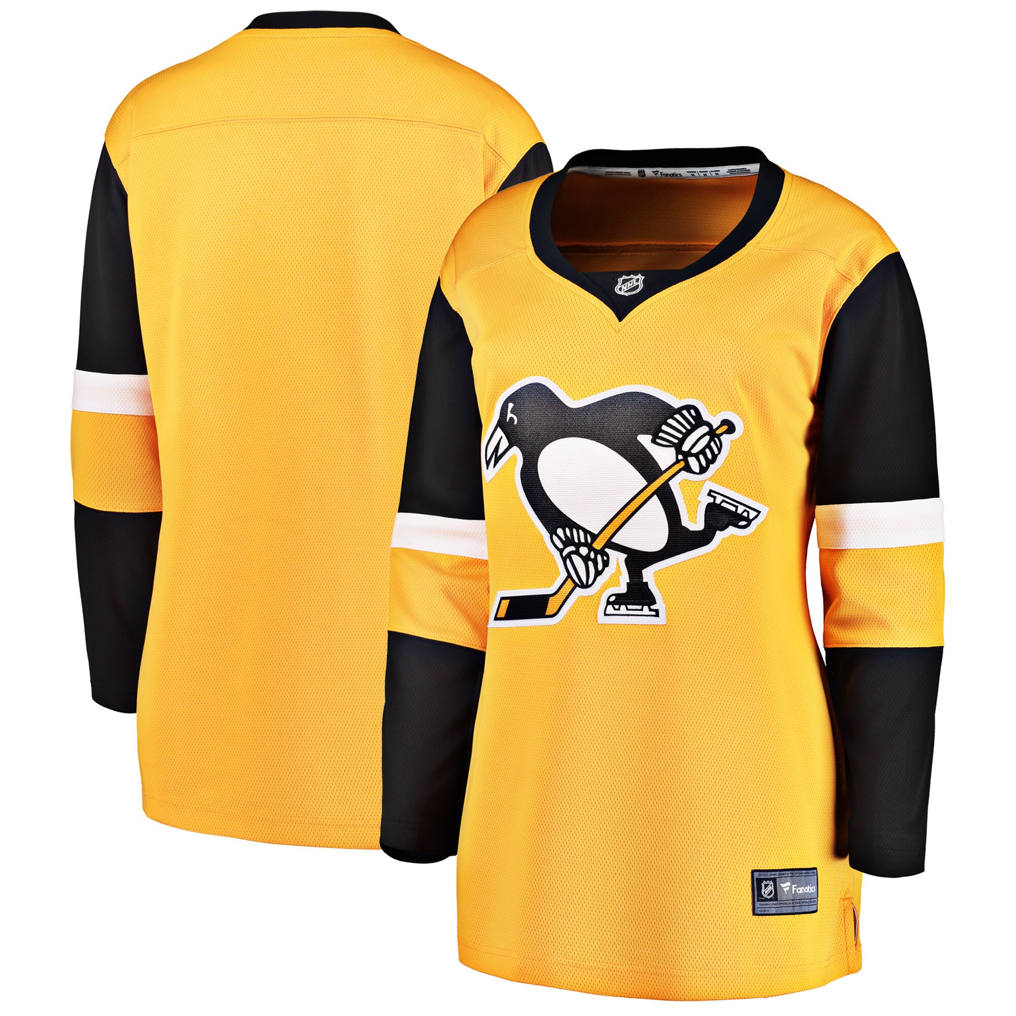 Pittsburgh Penguins Fanatics Branded Women's Alternate Breakaway Jersey - Gold - vstockx