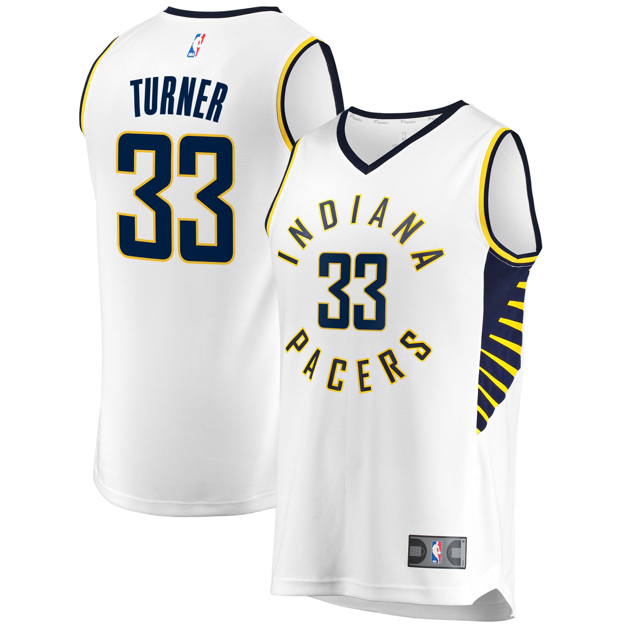 Myles Turner Indiana Pacers Fanatics Branded Fast Break Replica Jersey - Association Edition - White - vstockx