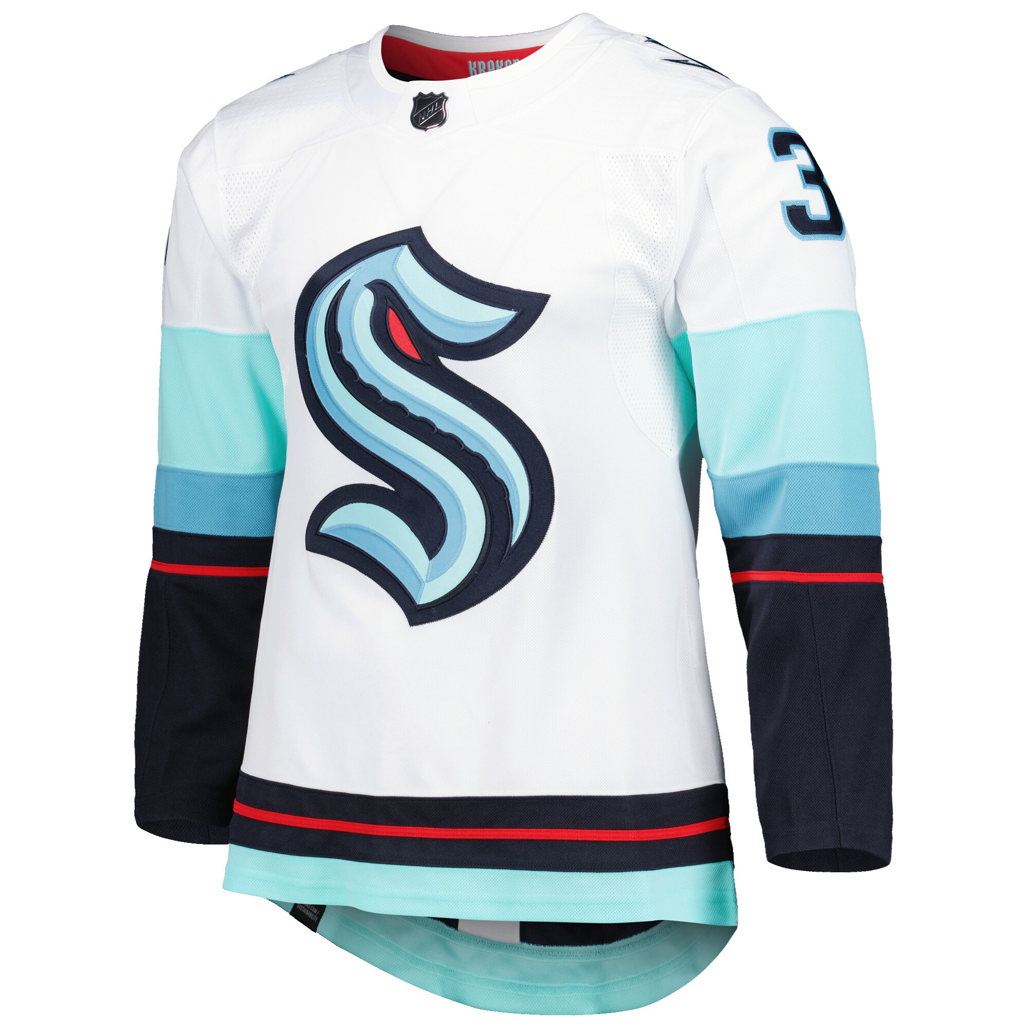 Philipp Grubauer Seattle Kraken adidas Away Primegreen Authentic Pro Player Jersey - White - vstockx