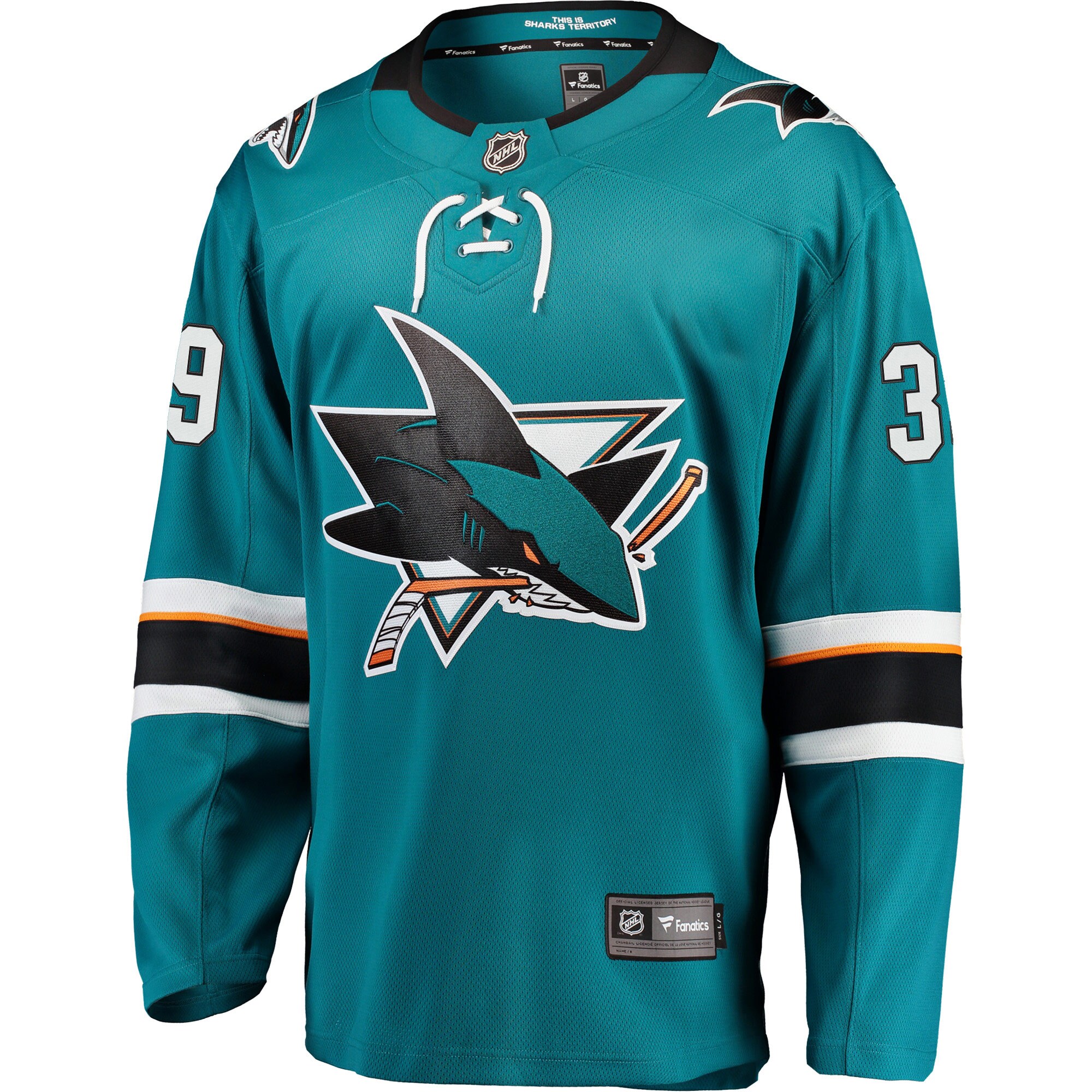 Logan Couture San Jose Sharks Fanatics Branded 2021/22 Home Premier Breakaway Player Jersey - Teal - vstockx