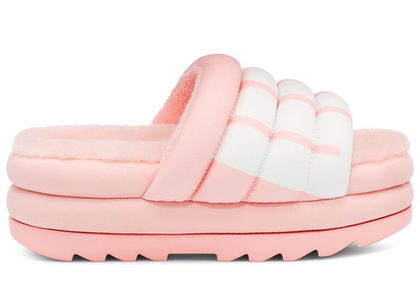 UGG Maxi Slide Logo Pink Scallop (Women's) - vstockx