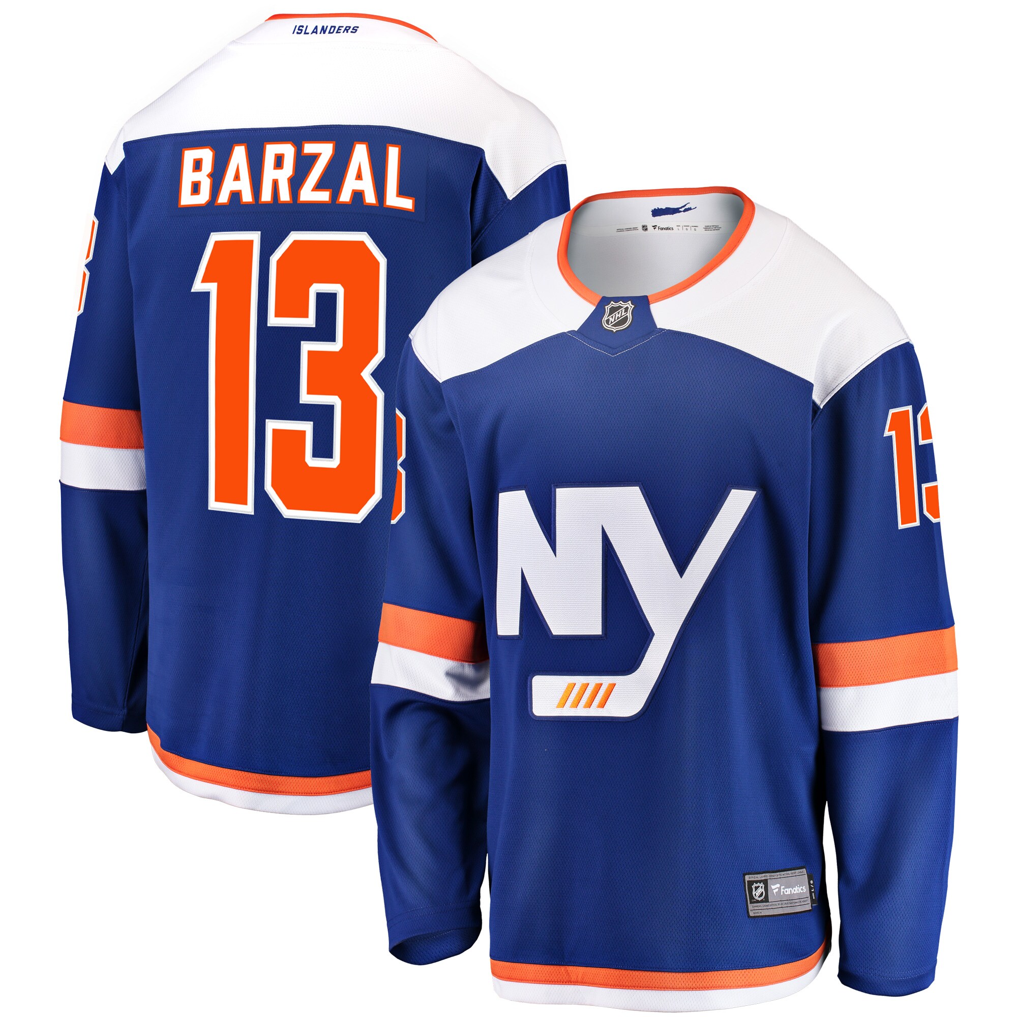 Mathew Barzal New York Islanders Fanatics Branded Alternate Breakaway Jersey - Blue - vstockx
