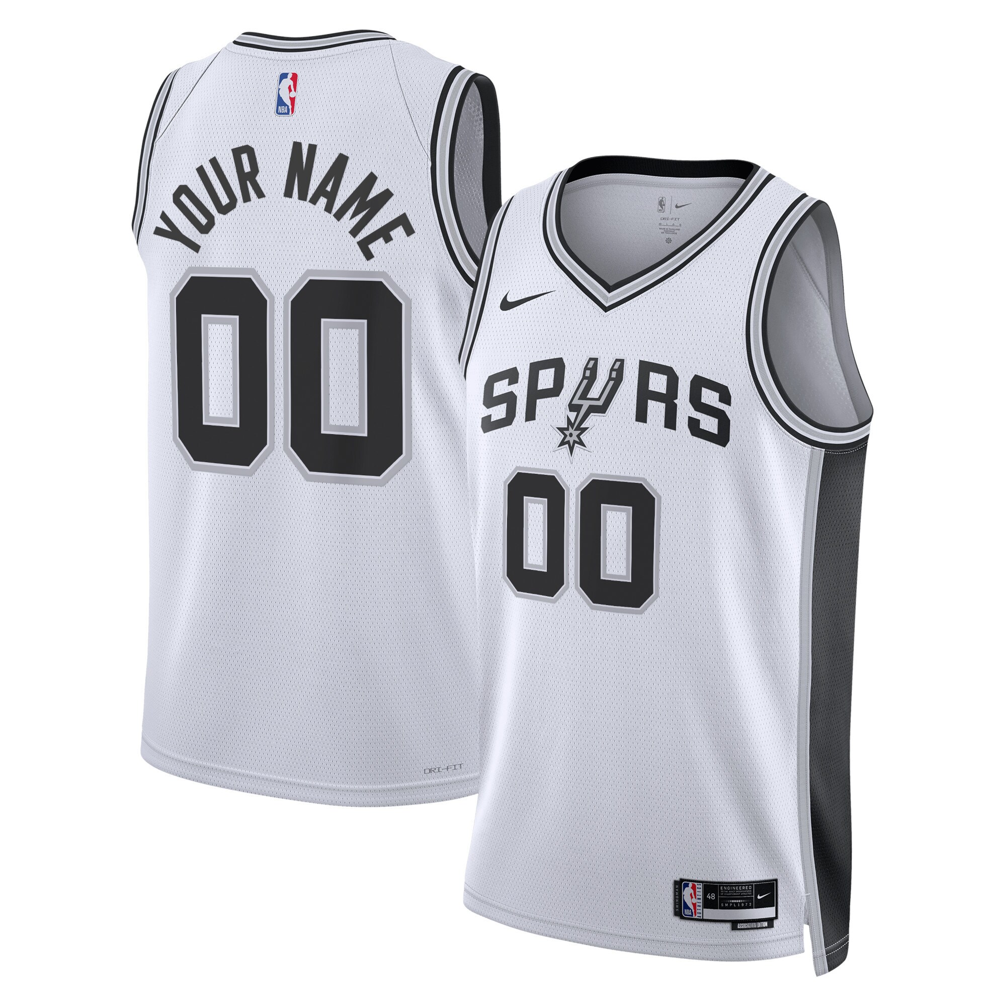 San Antonio Spurs Nike Unisex Swingman Custom Jersey White - Icon Edition - vstockx